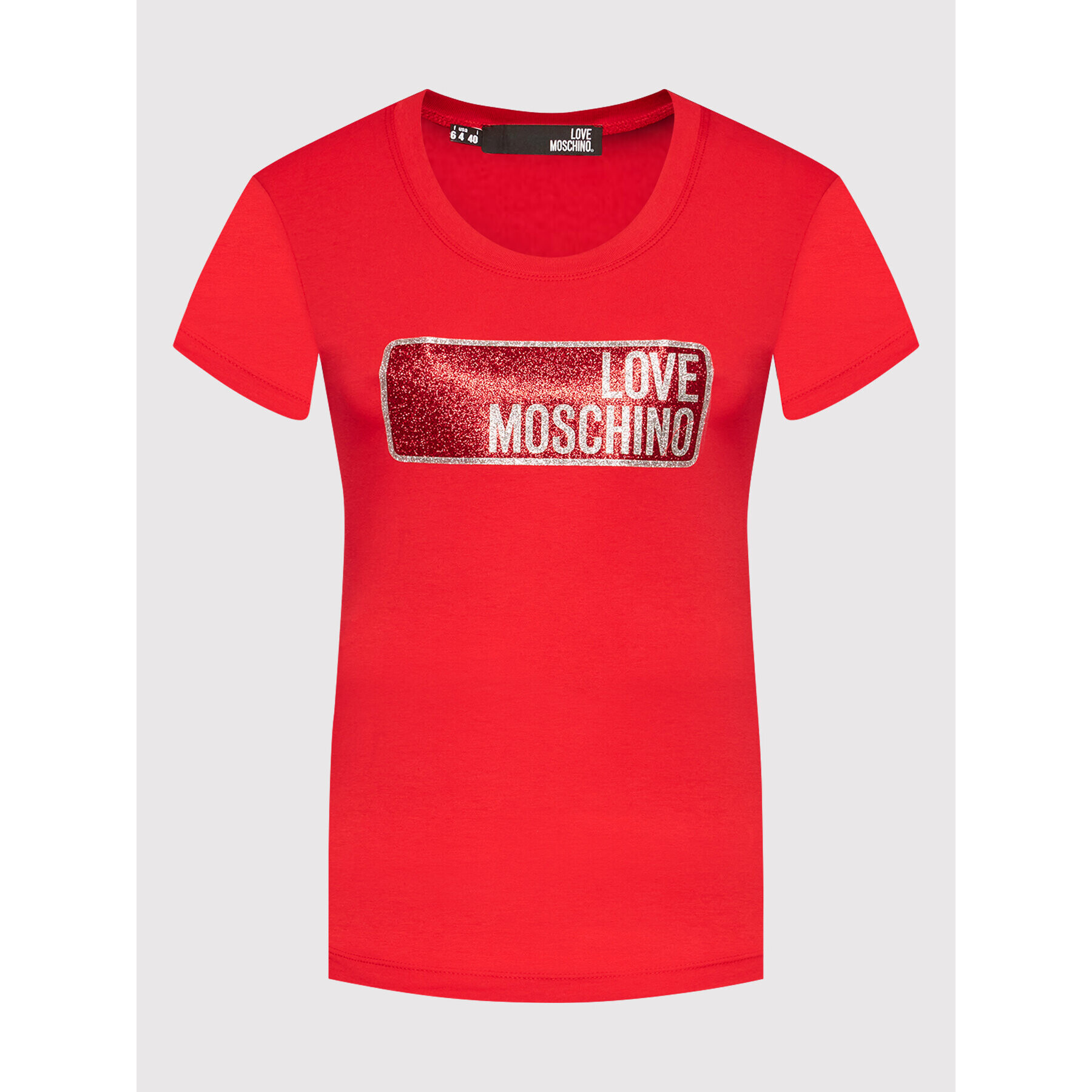 LOVE MOSCHINO Тишърт W4H1917E 1951 Червен Slim Fit - Pepit.bg