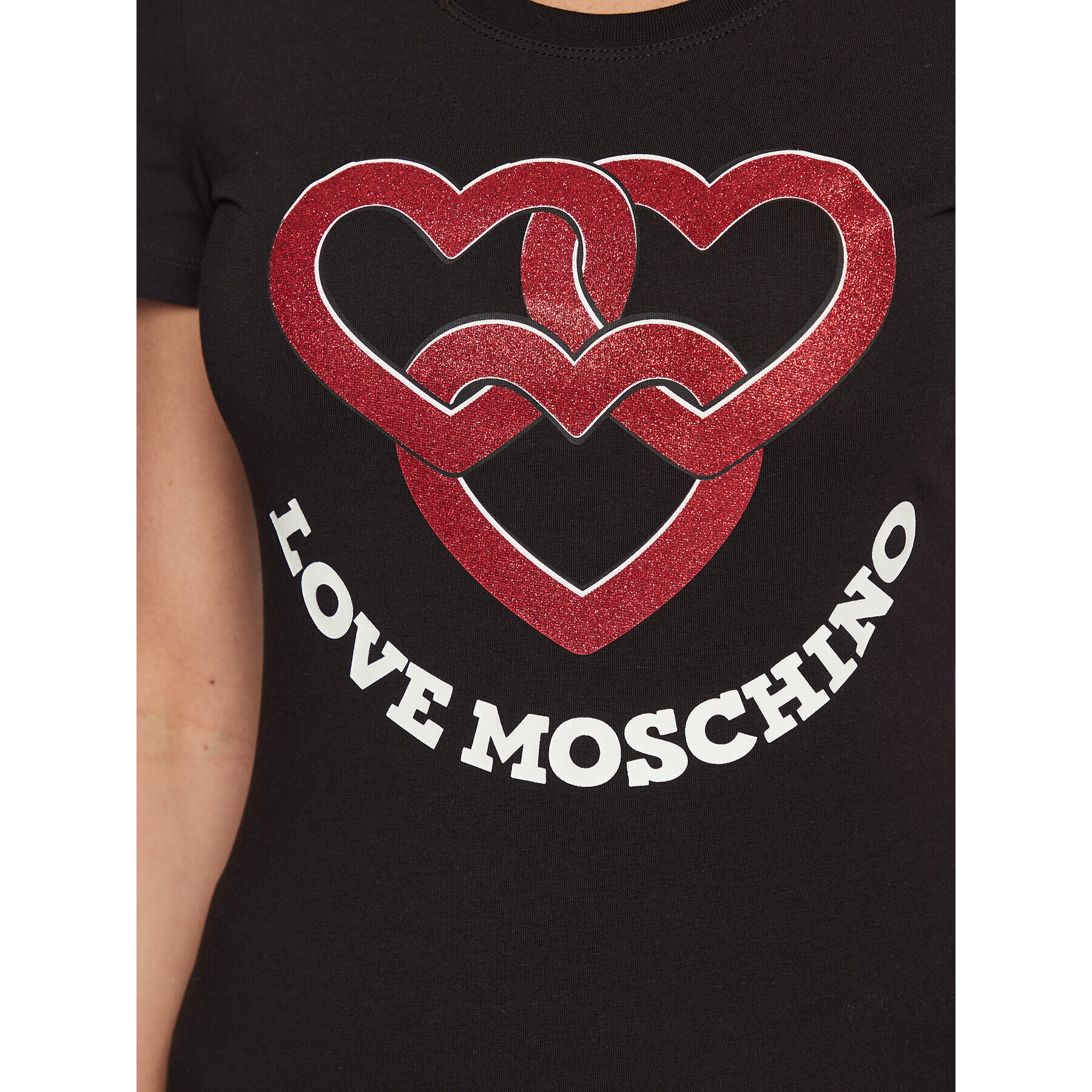 LOVE MOSCHINO Тишърт W4H1930E 1951 Черен Slim Fit - Pepit.bg