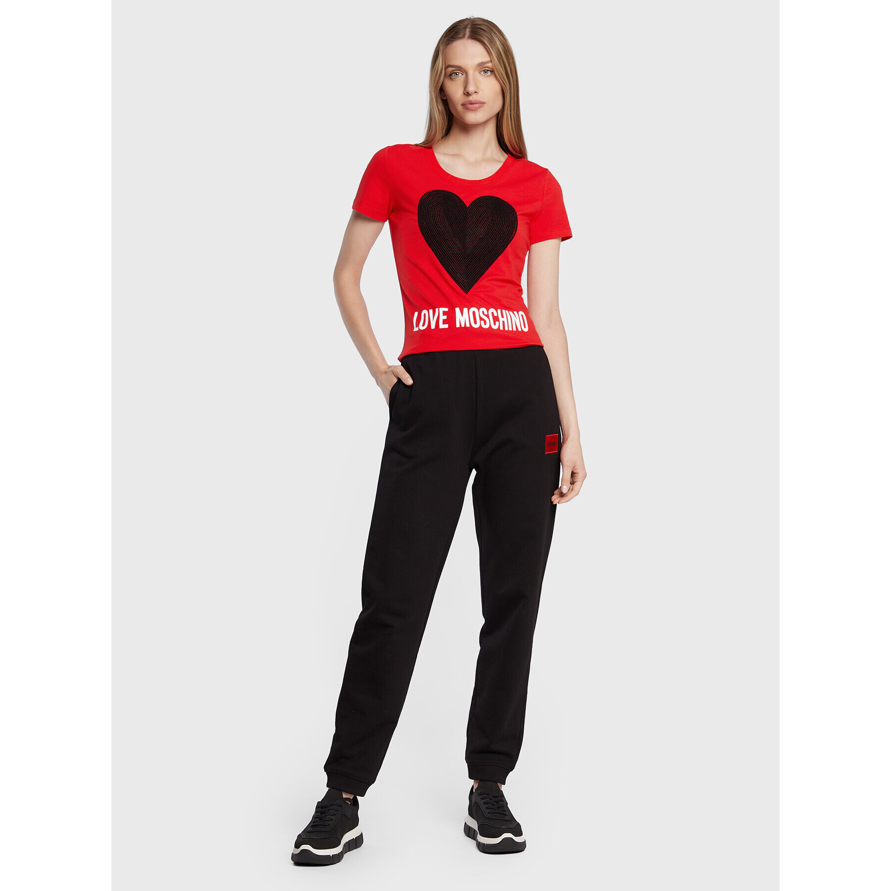 LOVE MOSCHINO Тишърт W4H1932E 1951 Червен Slim Fit - Pepit.bg