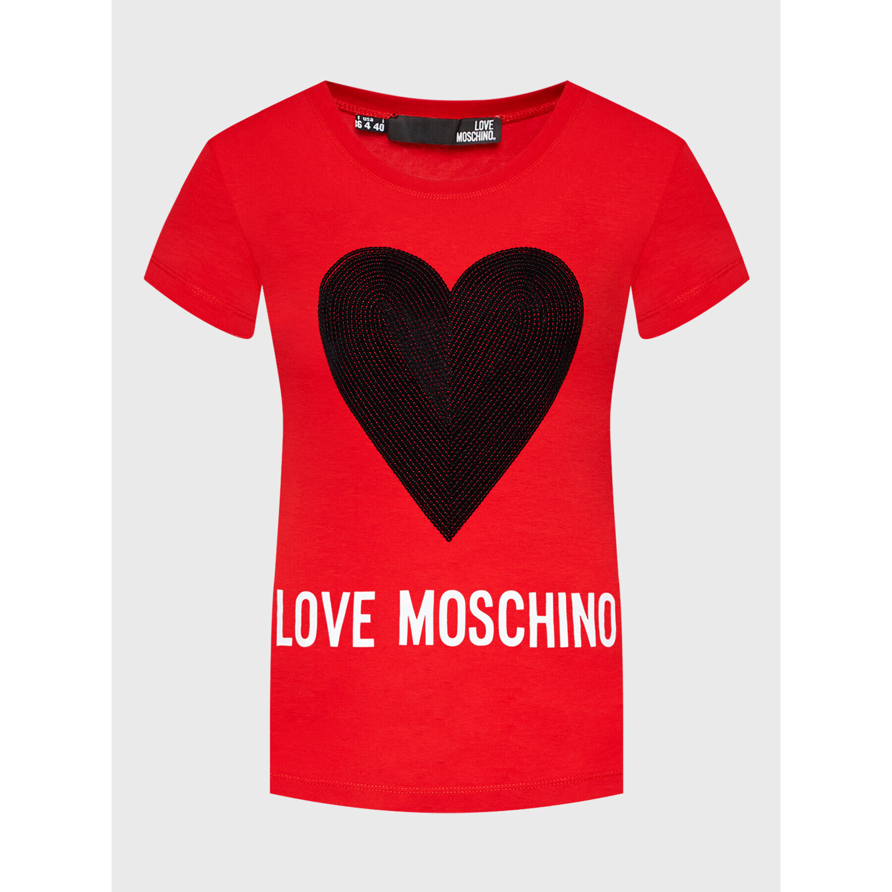 LOVE MOSCHINO Тишърт W4H1932E 1951 Червен Slim Fit - Pepit.bg