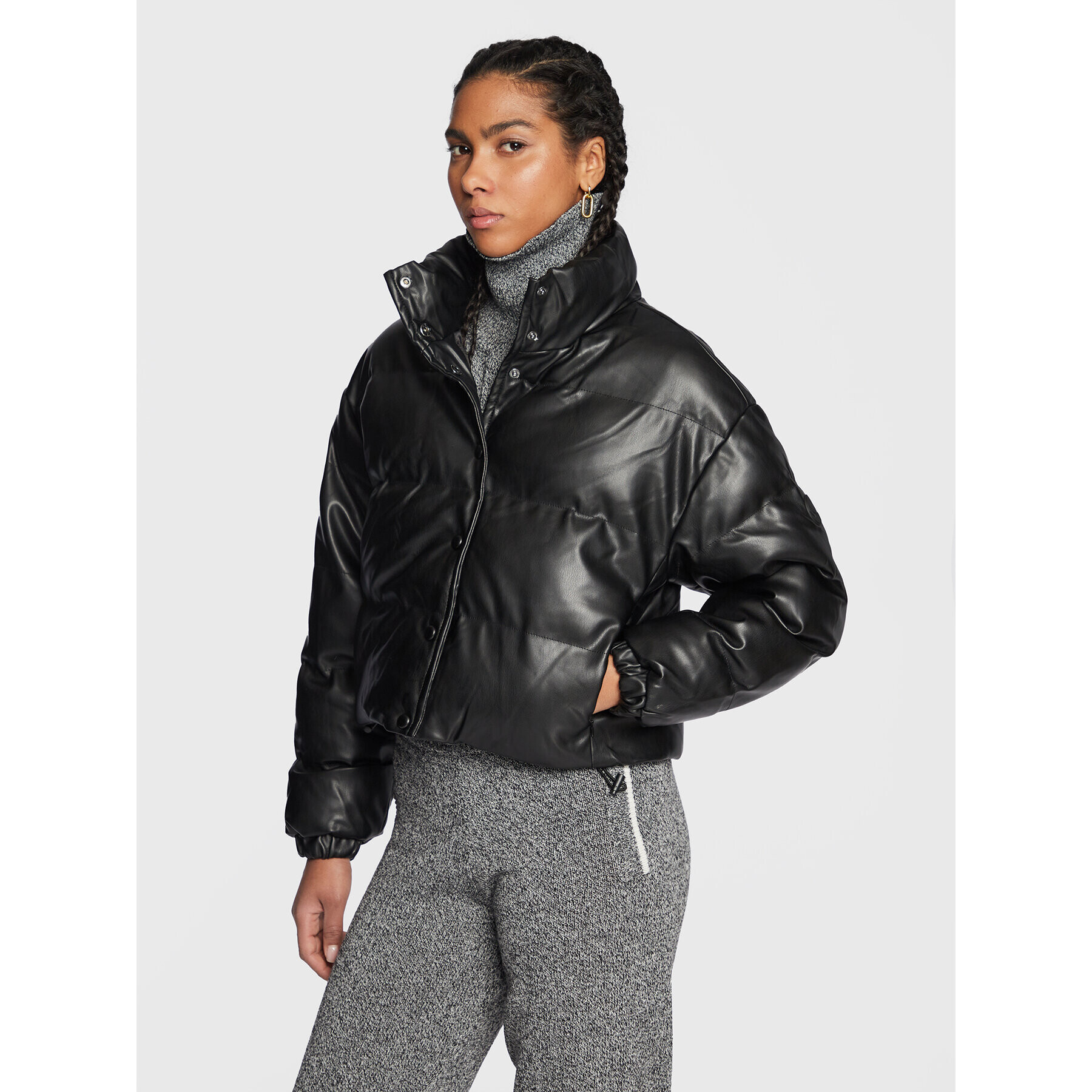 LTB Пухено яке Matama 44041 25004 Черен Relaxed Fit - Pepit.bg