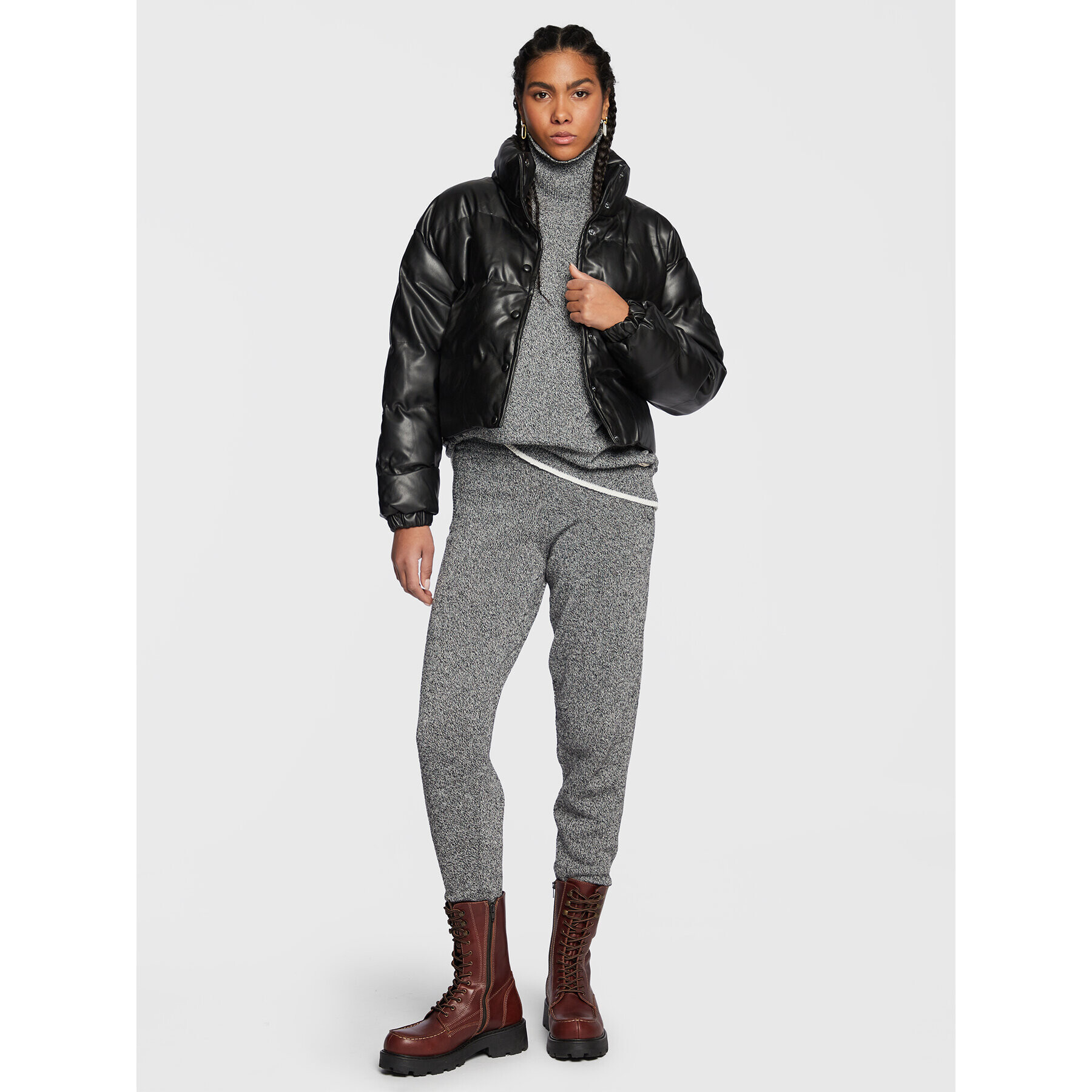 LTB Пухено яке Matama 44041 25004 Черен Relaxed Fit - Pepit.bg