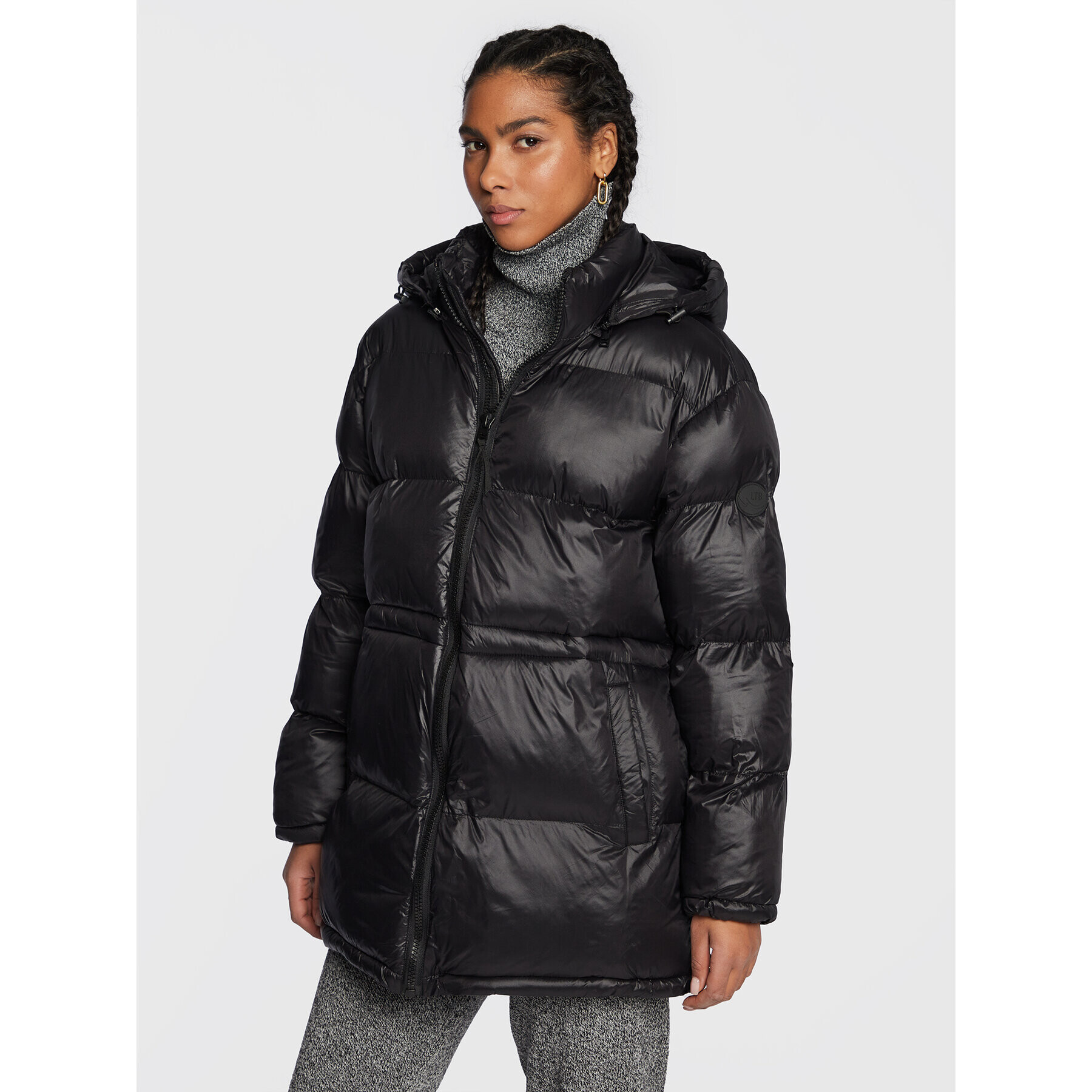 LTB Пухено яке Rilaka 44013 25048 Черен Relaxed Fit - Pepit.bg
