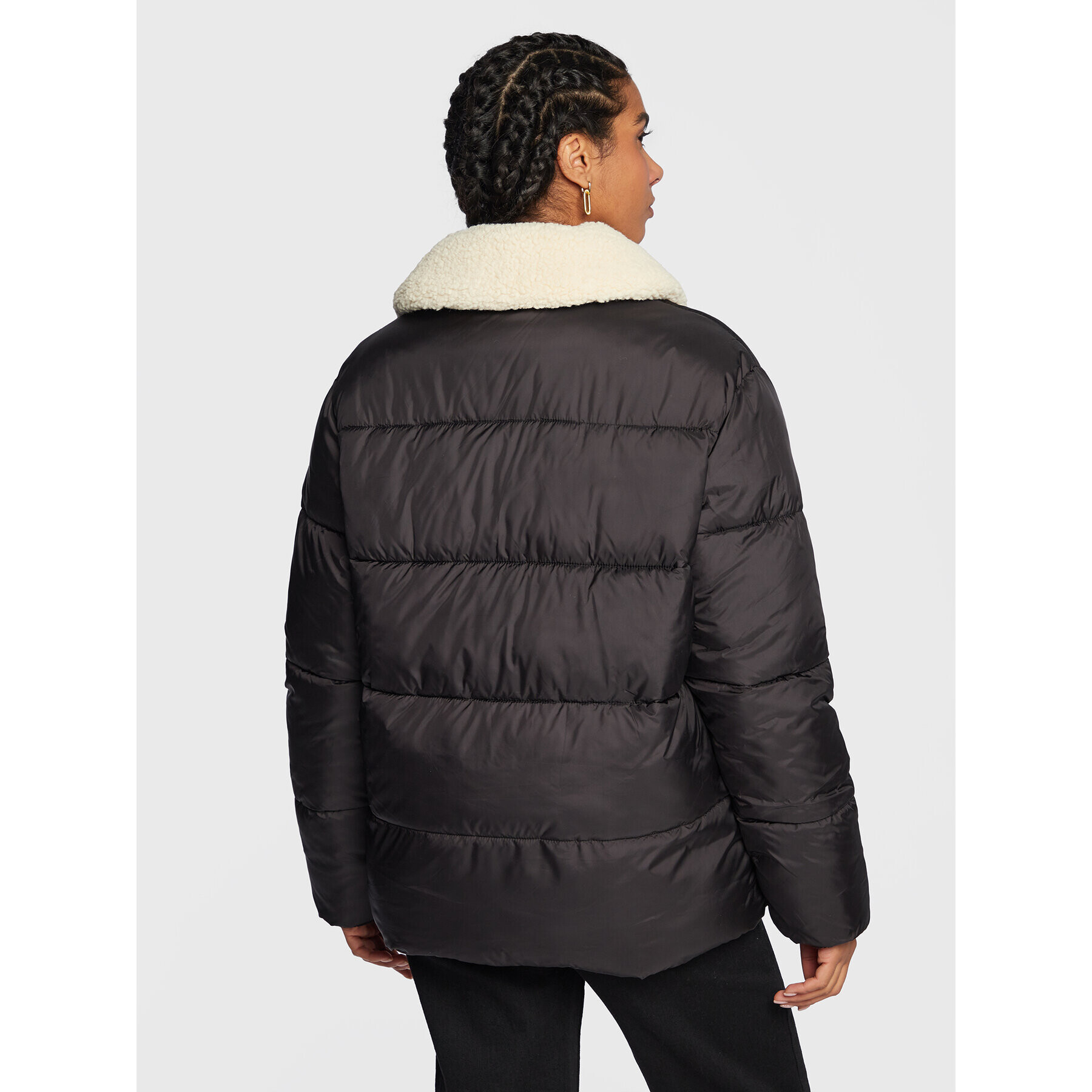 LTB Пухено яке Yemaya 44046 25018 Черен Regular Fit - Pepit.bg
