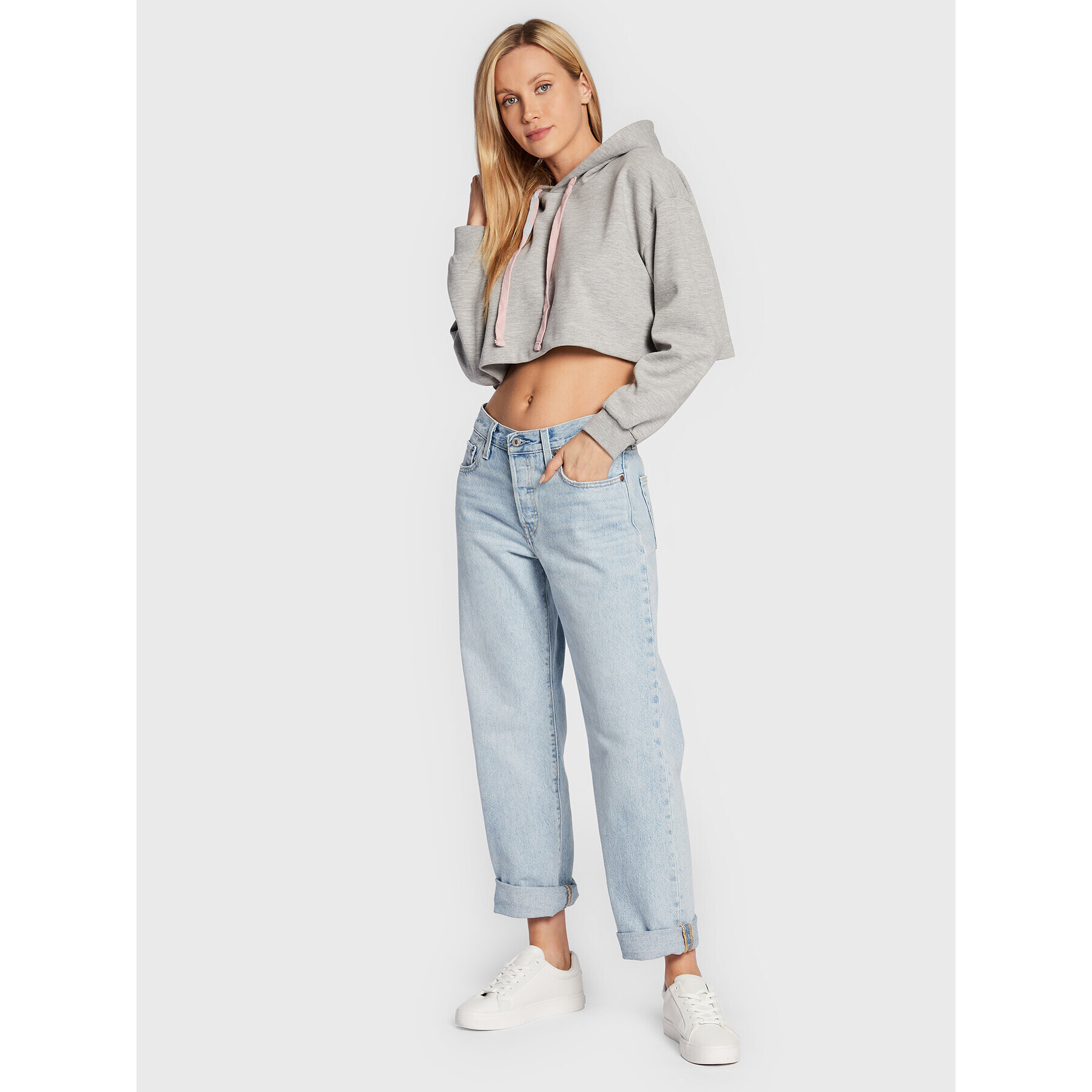 LTB Суитшърт Degono 81523 60007 Сив Cropped Fit - Pepit.bg