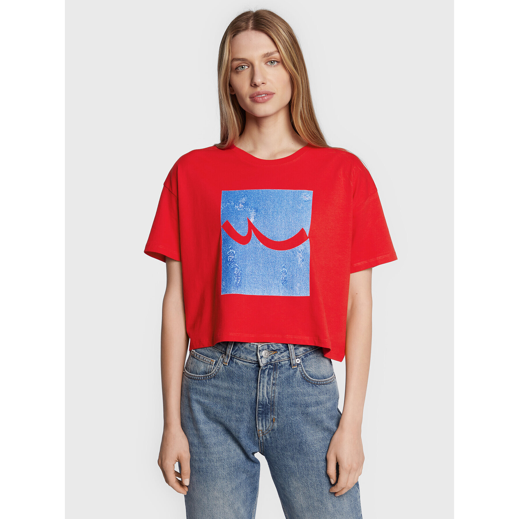 LTB Тишърт Capoco 80013 6089 Червен Relaxed Fit - Pepit.bg