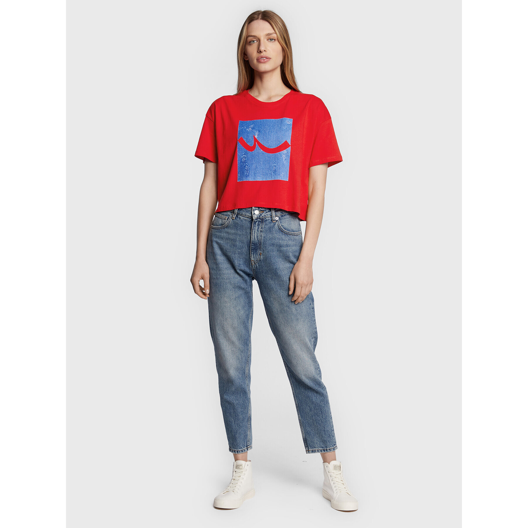 LTB Тишърт Capoco 80013 6089 Червен Relaxed Fit - Pepit.bg
