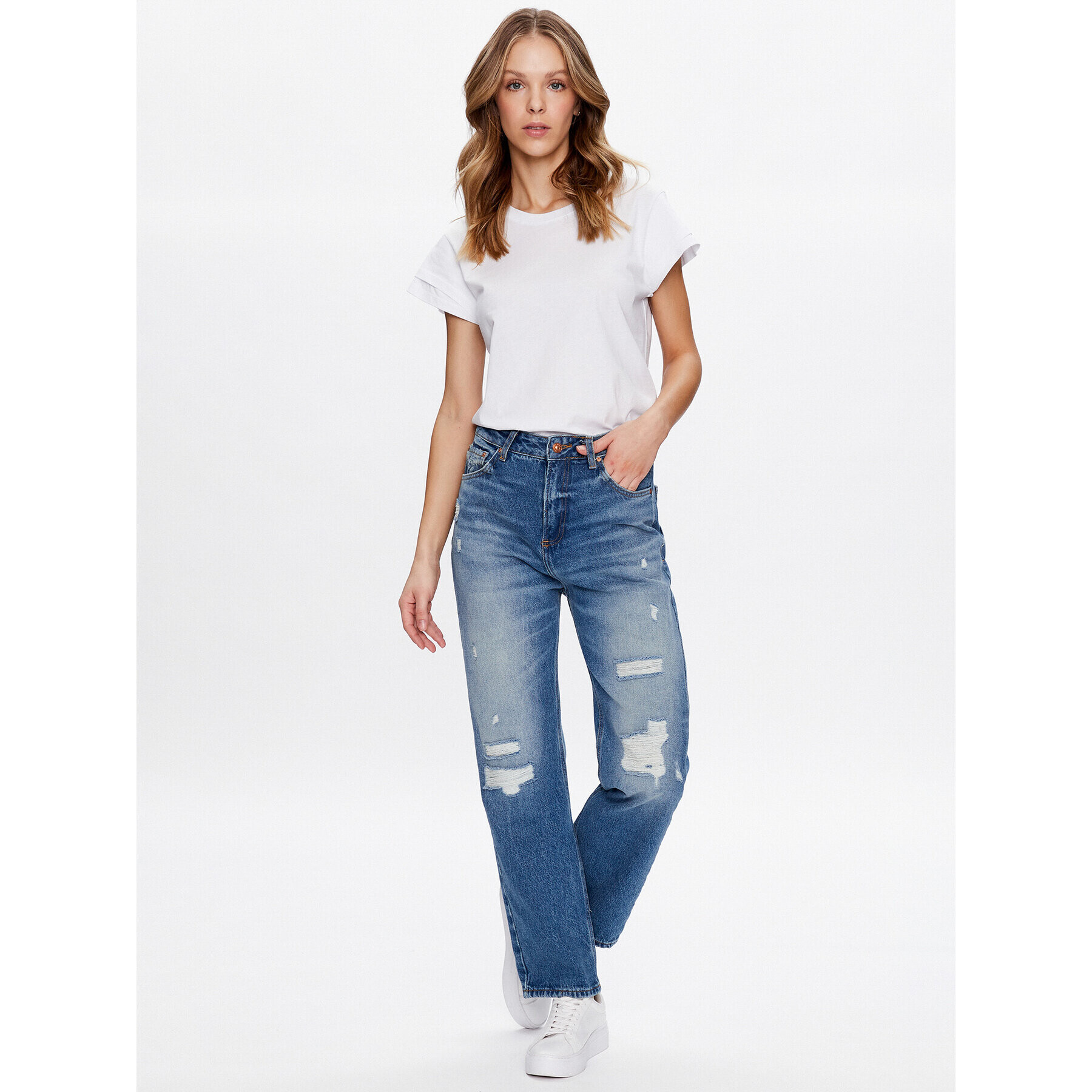 LTB Тишърт Fecaba 80058 6089 Бял Regular Fit - Pepit.bg