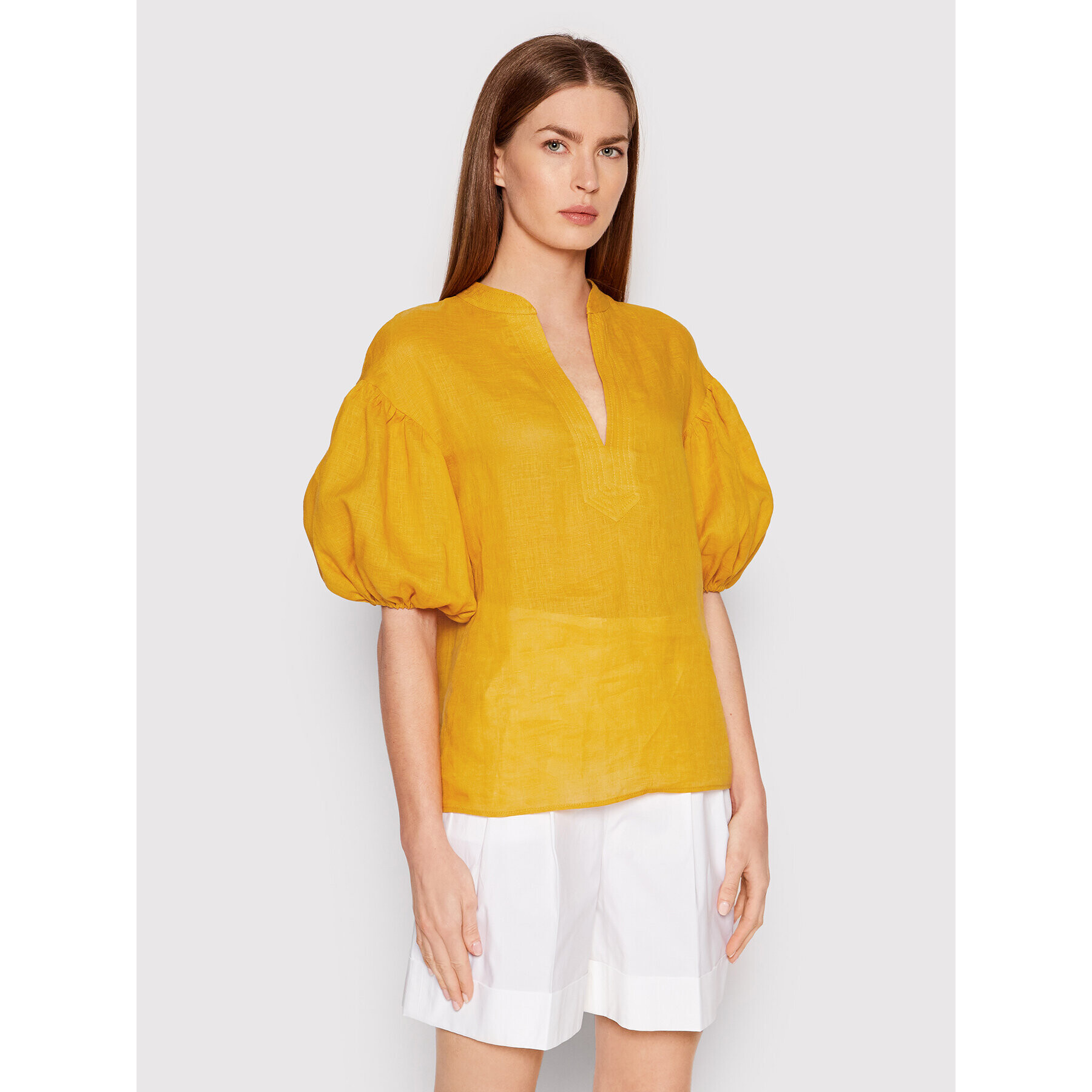 Luisa Spagnoli Блуза Botanica 538913 Жълт Regular Fit - Pepit.bg