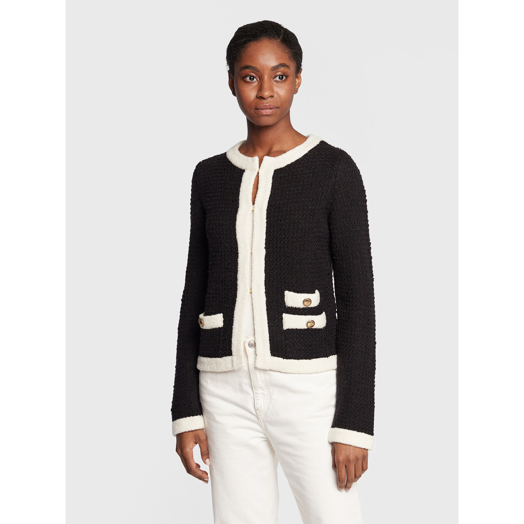 Luisa Spagnoli Кардиган Mansarda 576702 Черен Regular Fit - Pepit.bg
