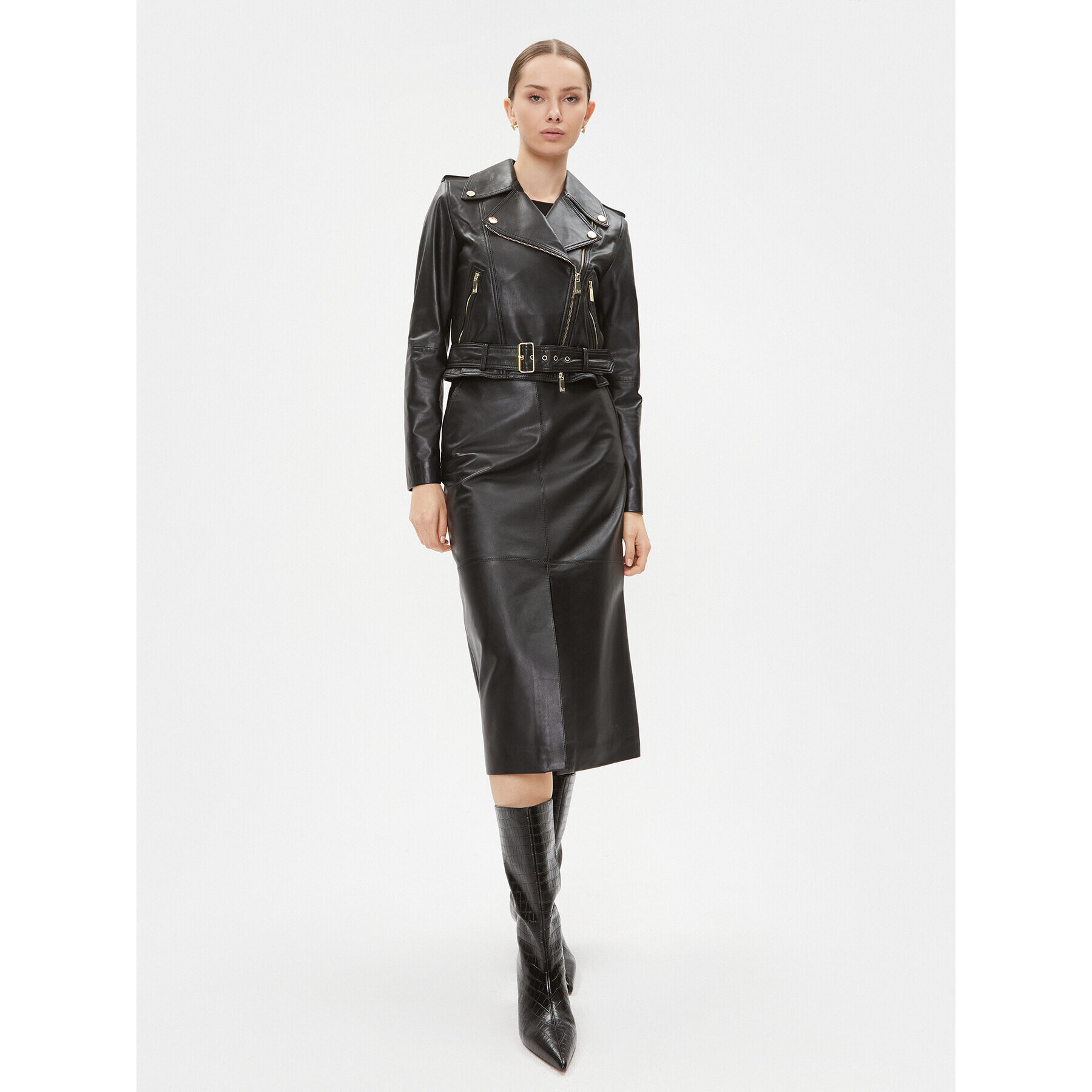 Luisa Spagnoli Кожена пола Federale 540238 Черен Regular Fit - Pepit.bg