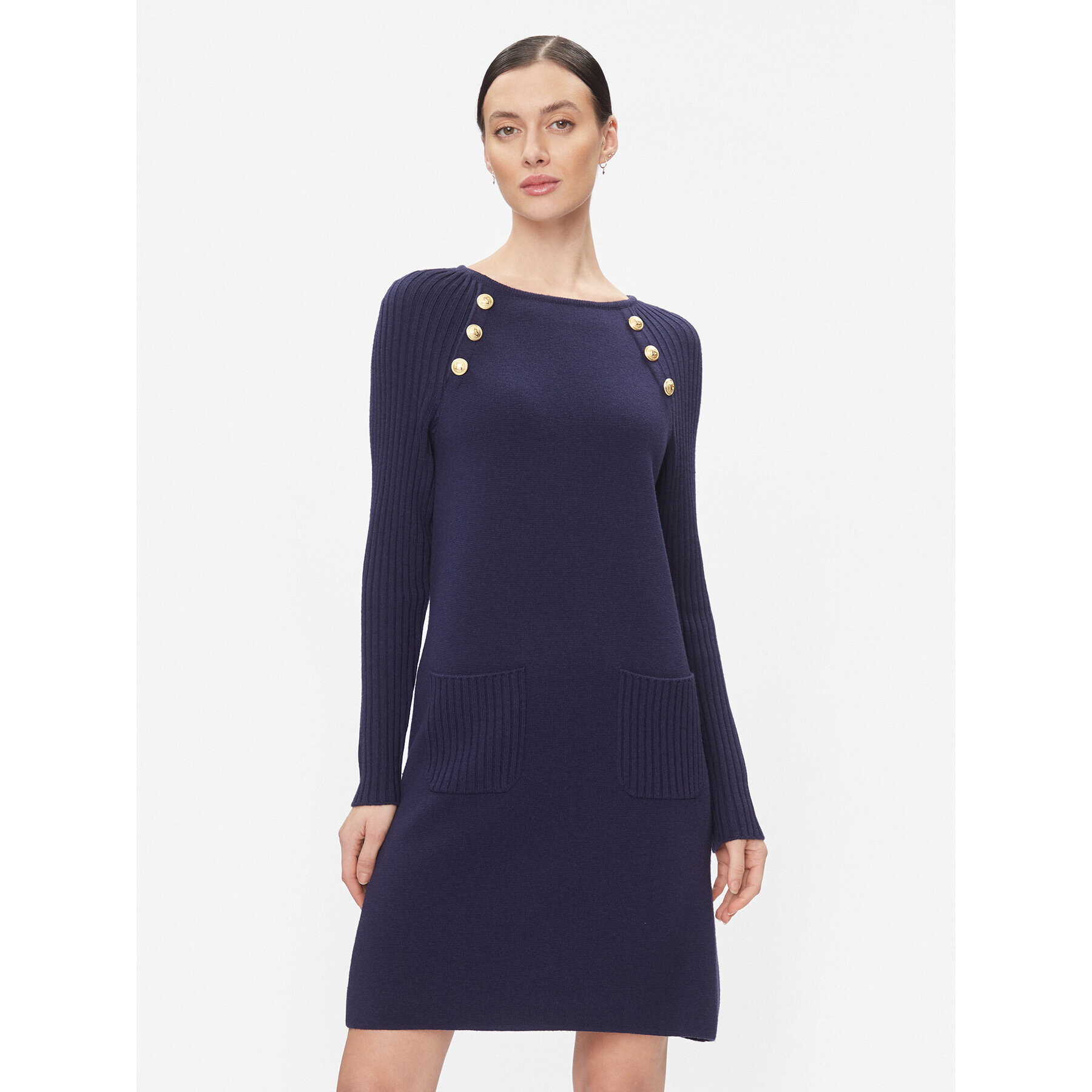 Luisa Spagnoli Плетена рокля Mitezza 58121 Тъмносин Regular Fit - Pepit.bg
