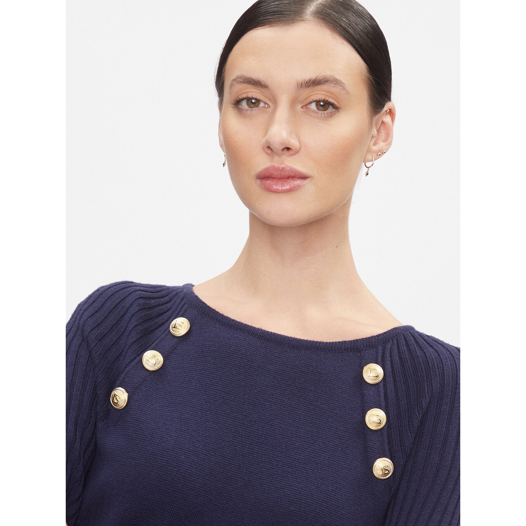 Luisa Spagnoli Плетена рокля Mitezza 58121 Тъмносин Regular Fit - Pepit.bg