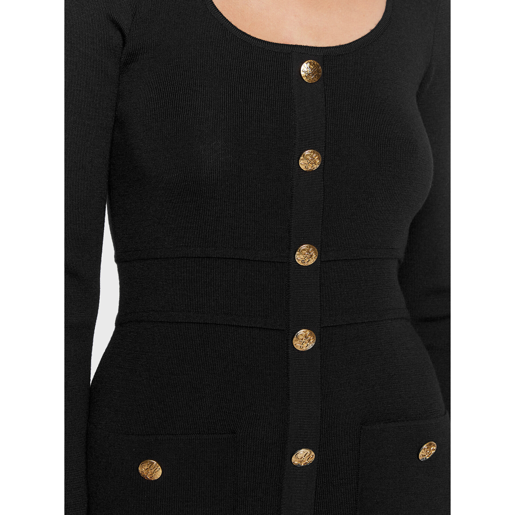 Luisa Spagnoli Плетена рокля Monolite 0576603 Черен Regular Fit - Pepit.bg