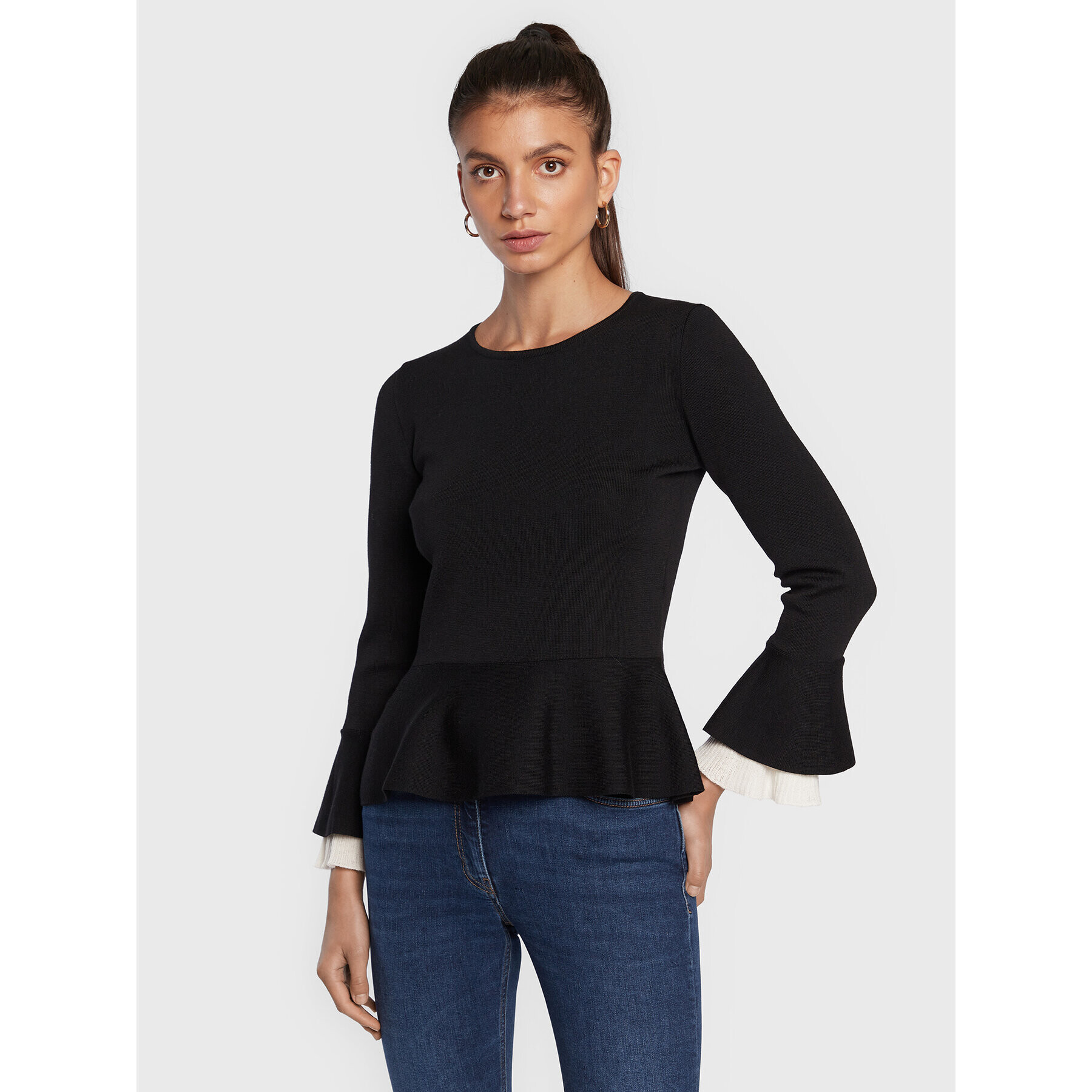 Luisa Spagnoli Пуловер Maracas 0576470 Черен Slim Fit - Pepit.bg