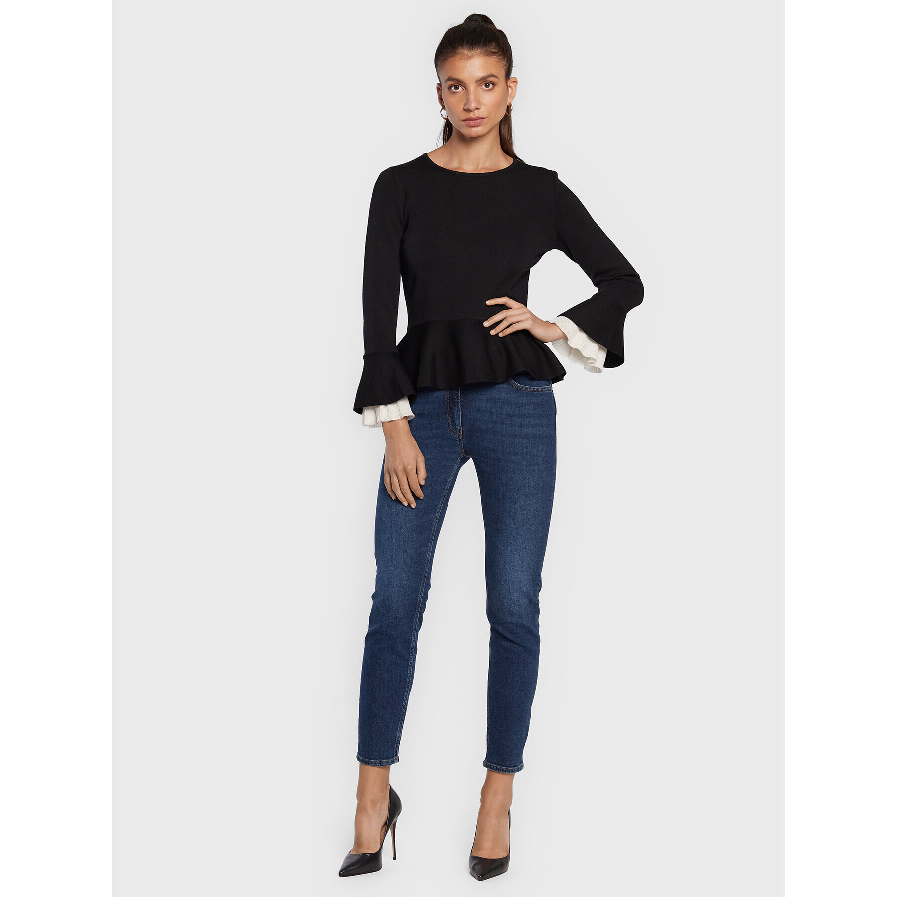 Luisa Spagnoli Пуловер Maracas 0576470 Черен Slim Fit - Pepit.bg