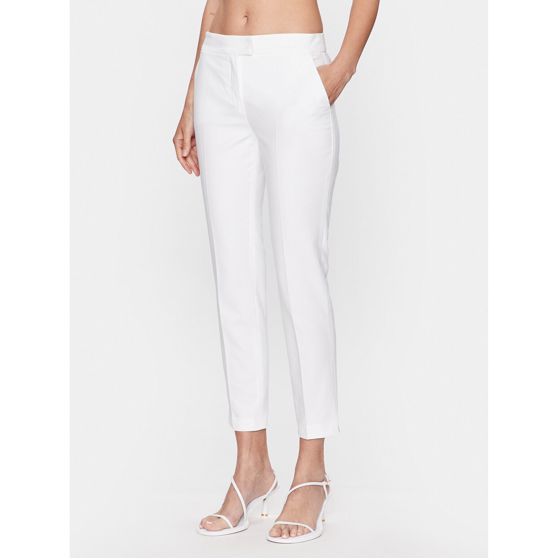 Luisa Spagnoli Текстилни панталони Acuto D 539997 Бял Slim Fit - Pepit.bg