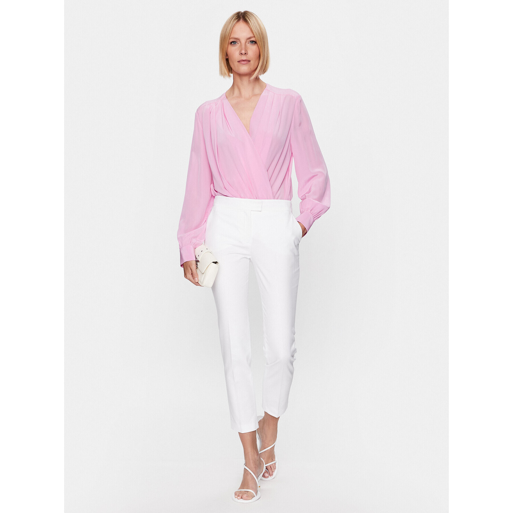 Luisa Spagnoli Текстилни панталони Acuto D 539997 Бял Slim Fit - Pepit.bg