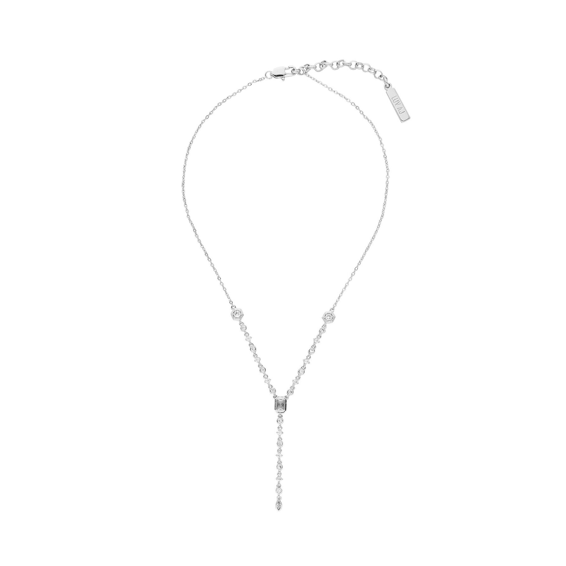 Luv AJ Колие Stellar Bezel Lariat HOL22-N-SBL-S Сребрист - Pepit.bg