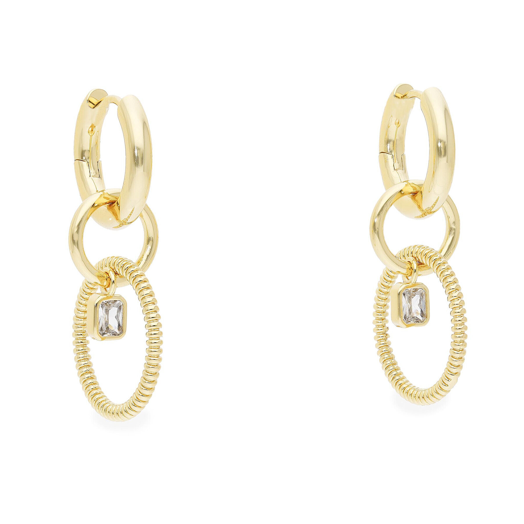 Luv AJ Обици Camille Multi Hoops FW22-E-CMH-G Златист - Pepit.bg