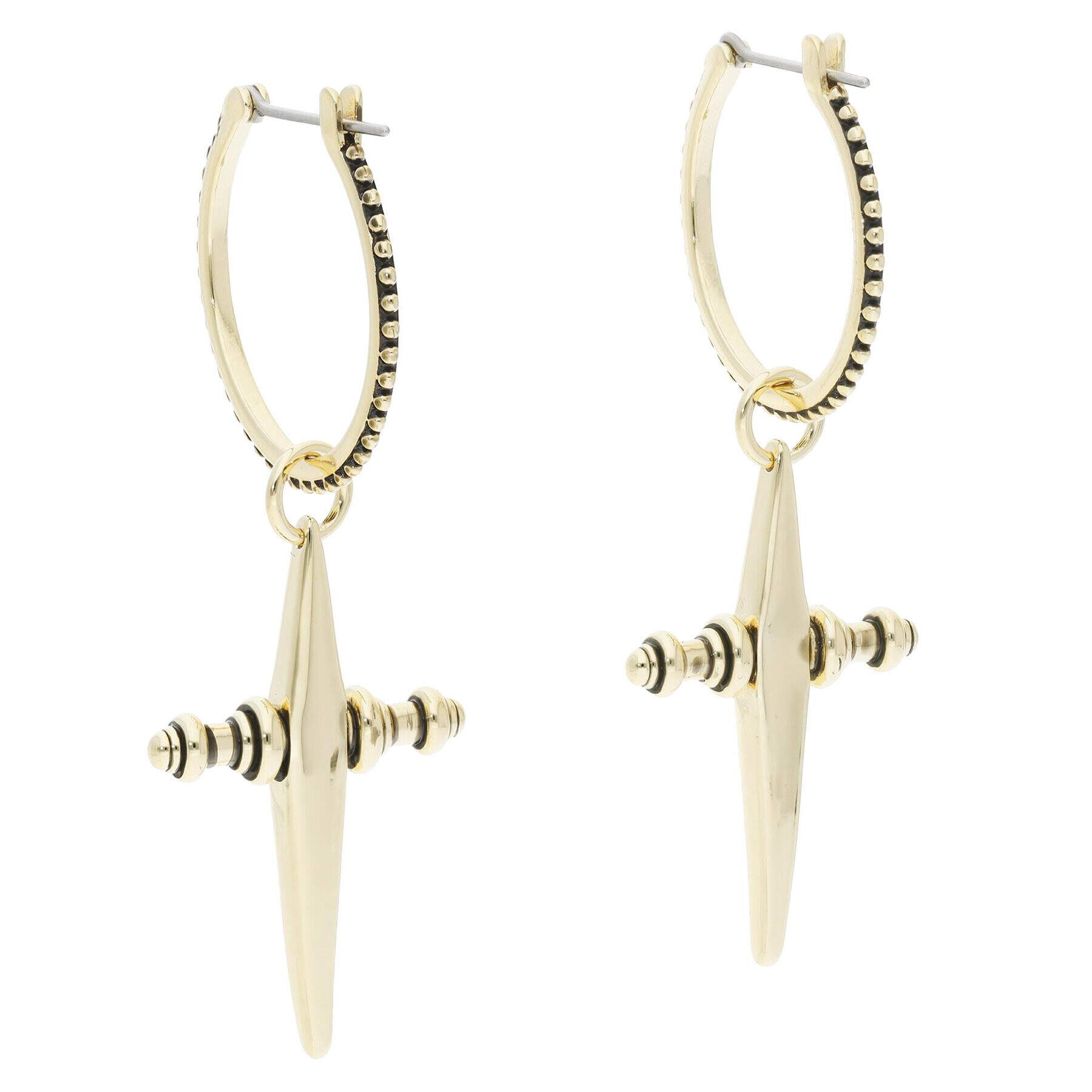 Luv AJ Обици Cross Hoops LAE0040 Златист - Pepit.bg