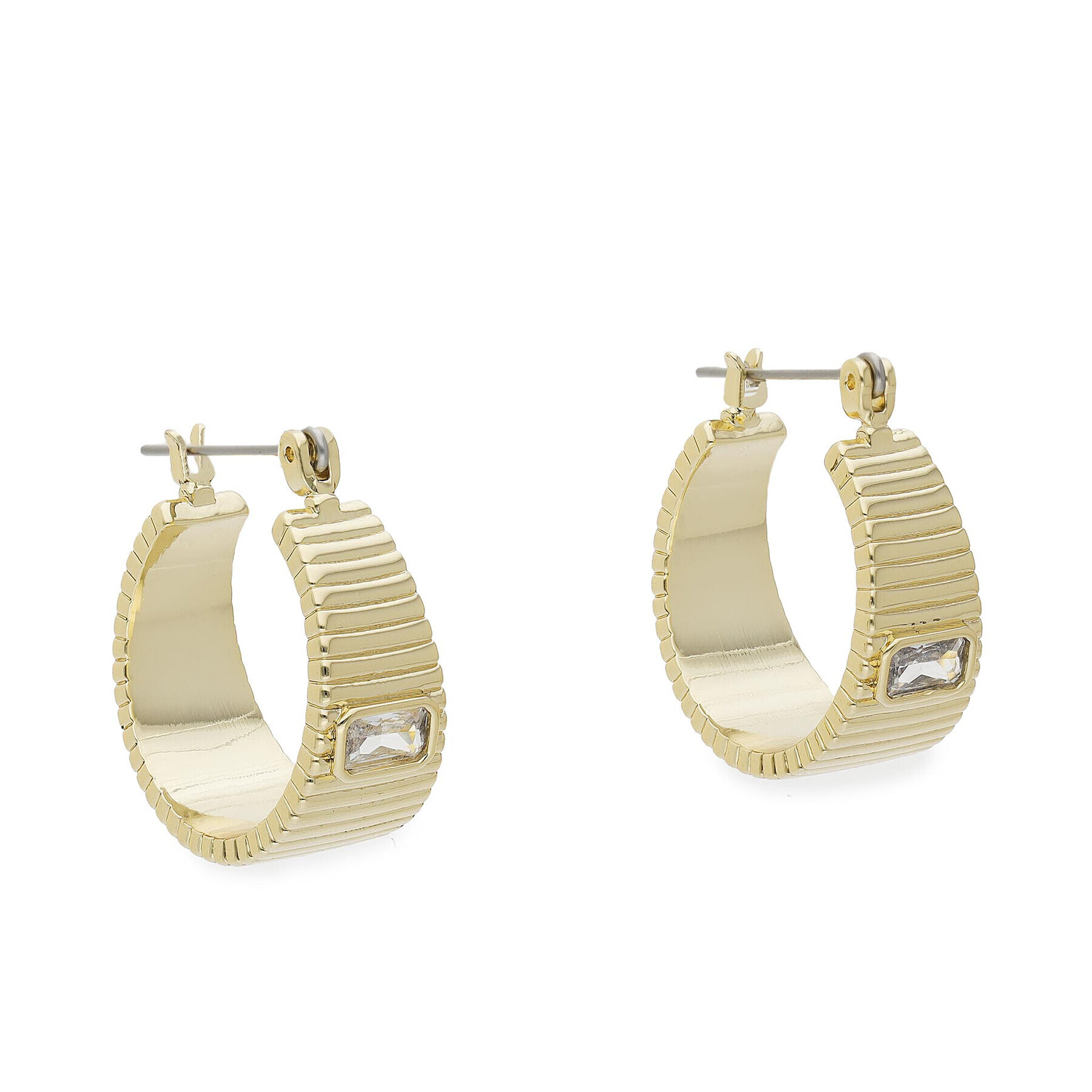 Luv AJ Обици Francois Ridged Hoops FW22-E-FRH-G Златист - Pepit.bg