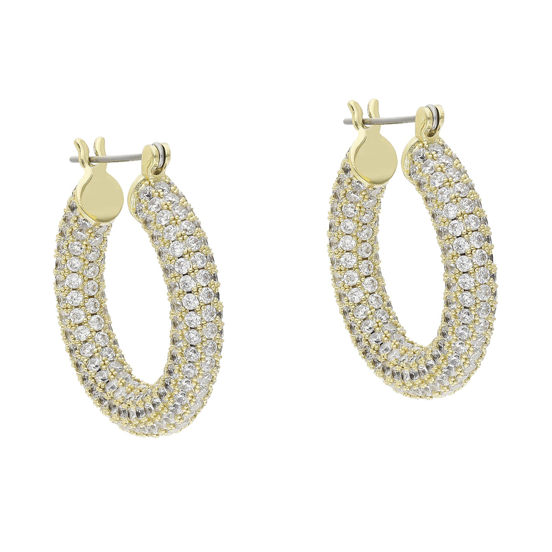 Luv AJ Обици Pave Baby Amalfi Hoops PH18-PBAH-G Златист - Pepit.bg