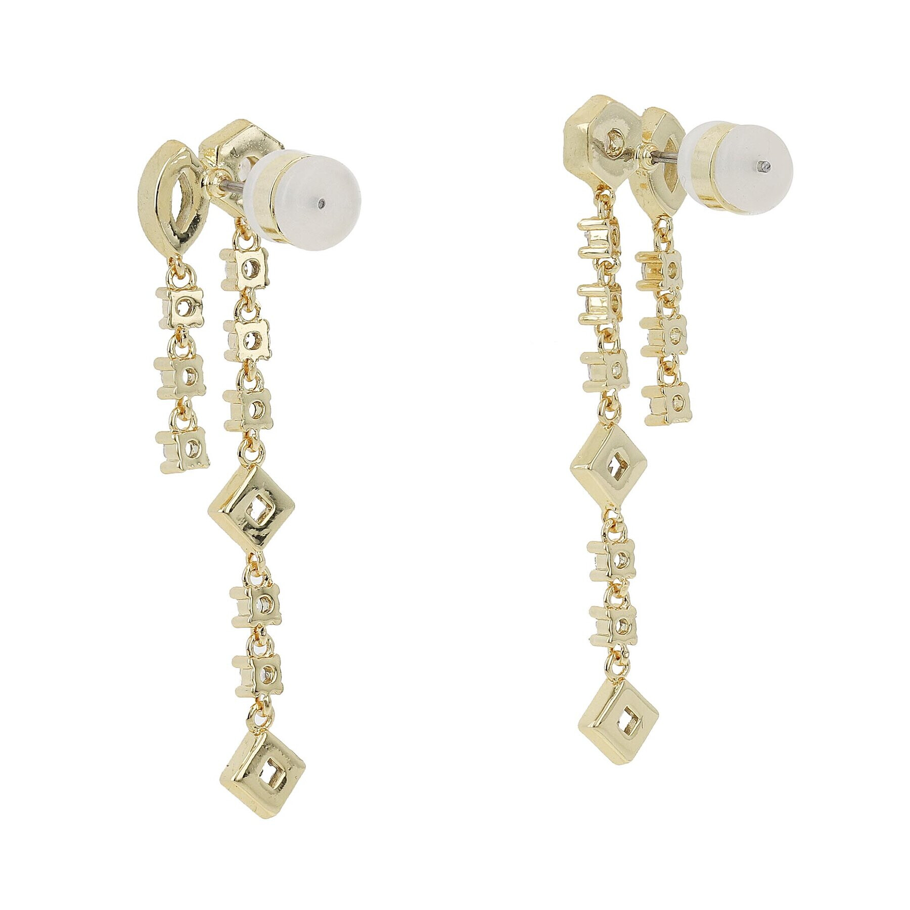 Luv AJ Обици Stellar Bezel Double Studs HOL22-E-SBDS-G Златист - Pepit.bg