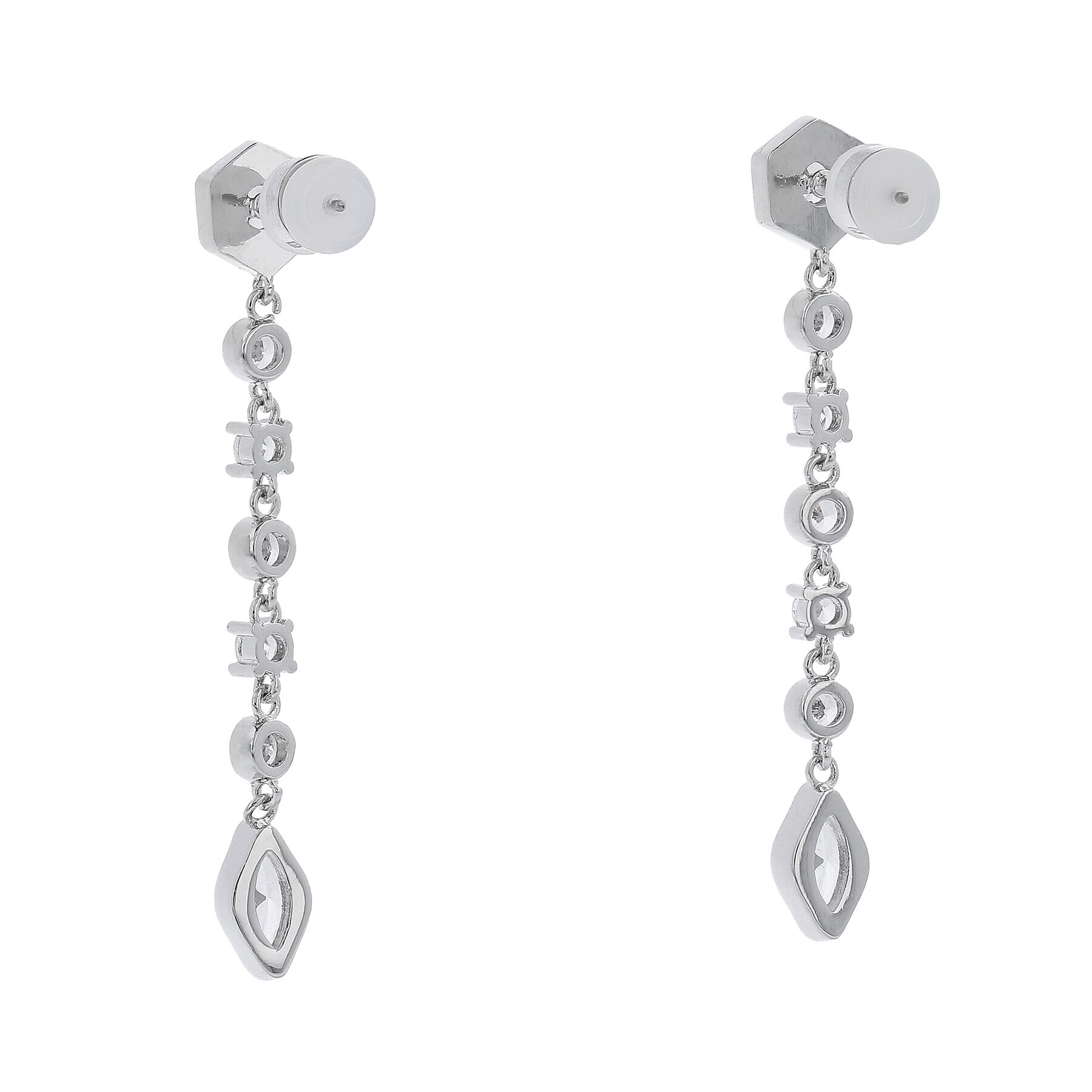 Luv AJ Обици Stellar Bezel Drop Studs HOL22-E-SBDRS-S Сребрист - Pepit.bg