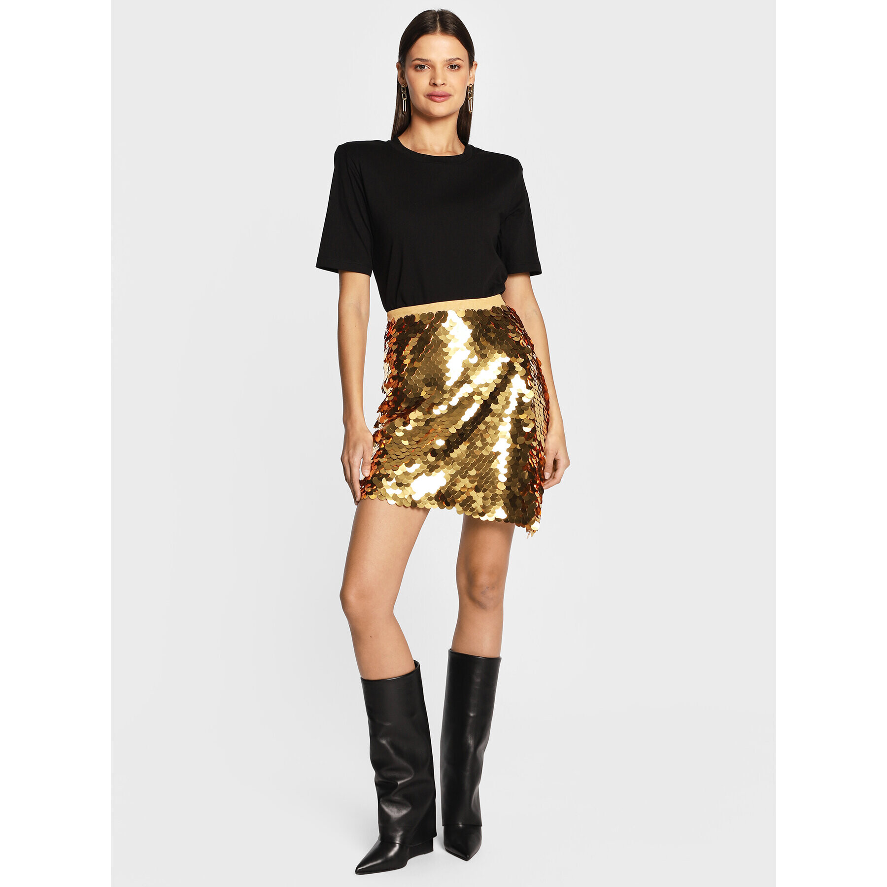 Luv AJ Обици The Slash Chain Studs FW22-E-SCS-G Златист - Pepit.bg
