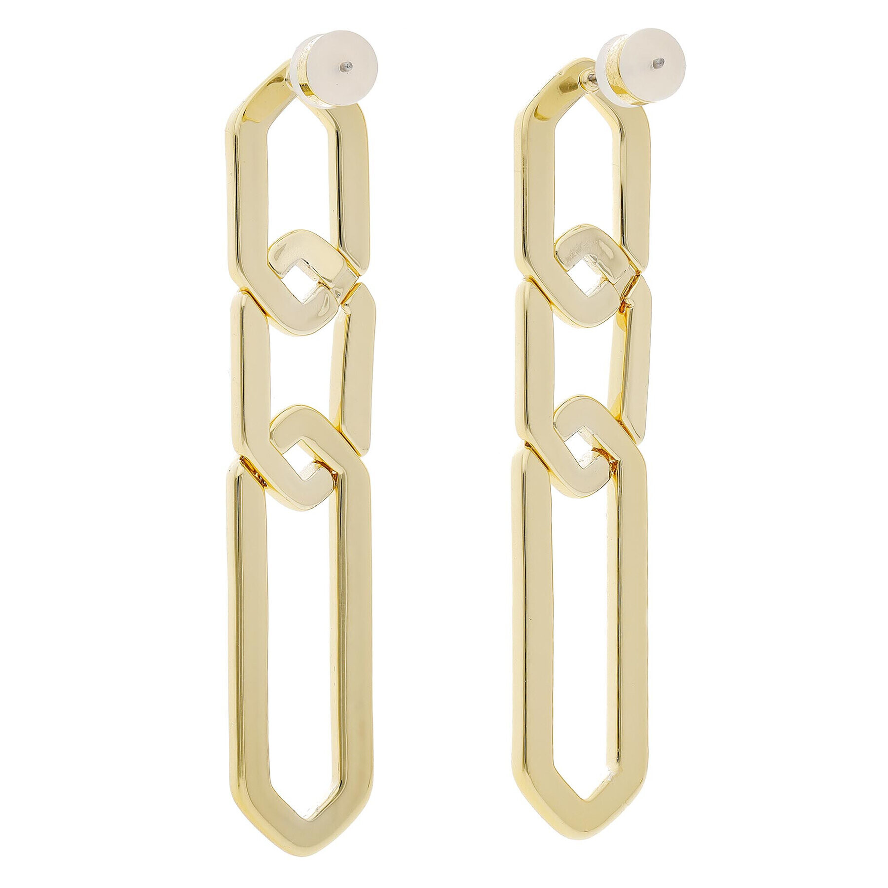 Luv AJ Обици The Slash Chain Studs FW22-E-SCS-G Златист - Pepit.bg