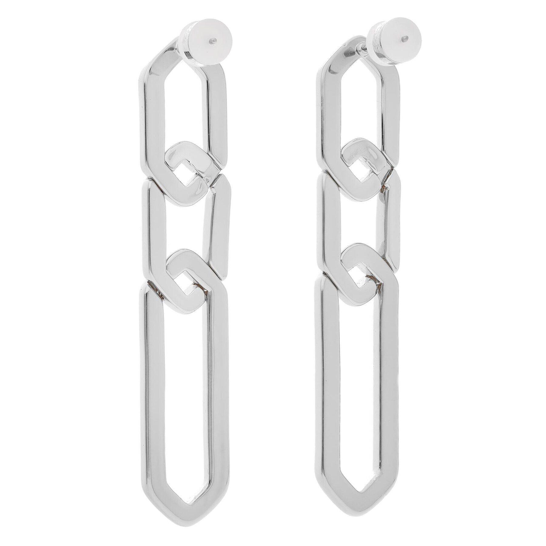 Luv AJ Обици The Slash Chain Studs FW22-E-SCS-S Сребрист - Pepit.bg