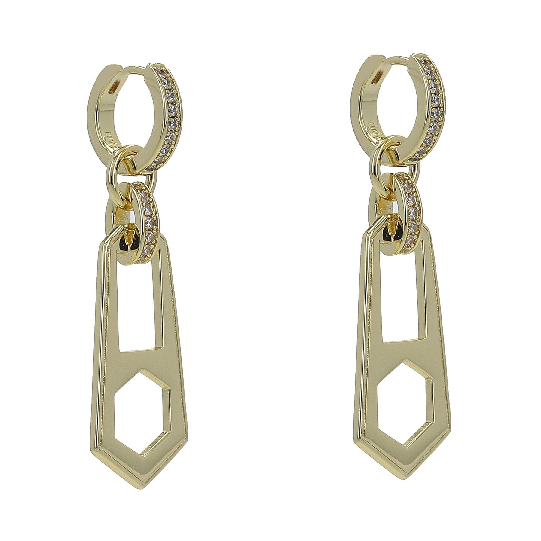 Luv AJ Обици Zipper Hoops HOL22-E-ZH-G Златист - Pepit.bg