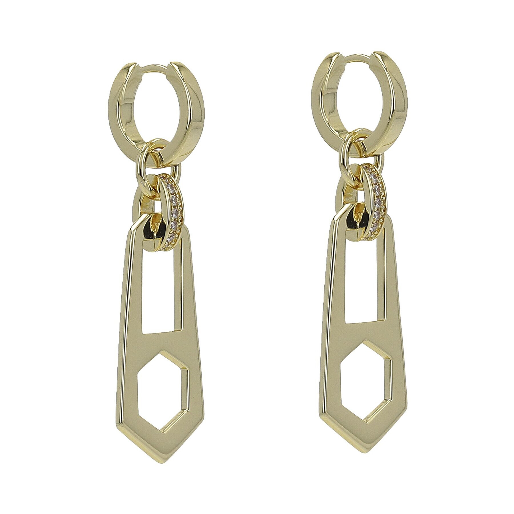 Luv AJ Обици Zipper Hoops HOL22-E-ZH-G Златист - Pepit.bg