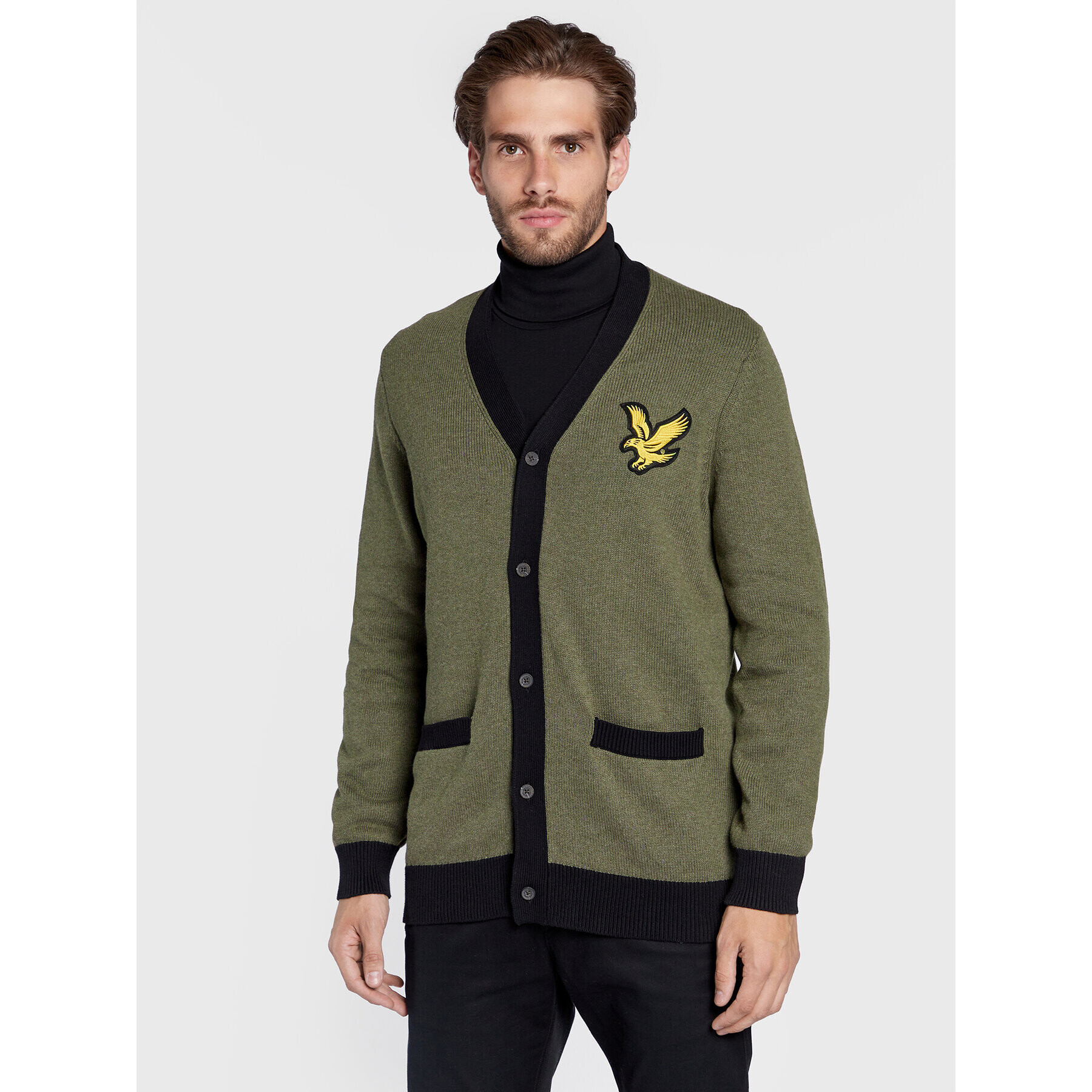 Lyle & Scott Кардиган Block Marl KN1720V Зелен Regular Fit - Pepit.bg