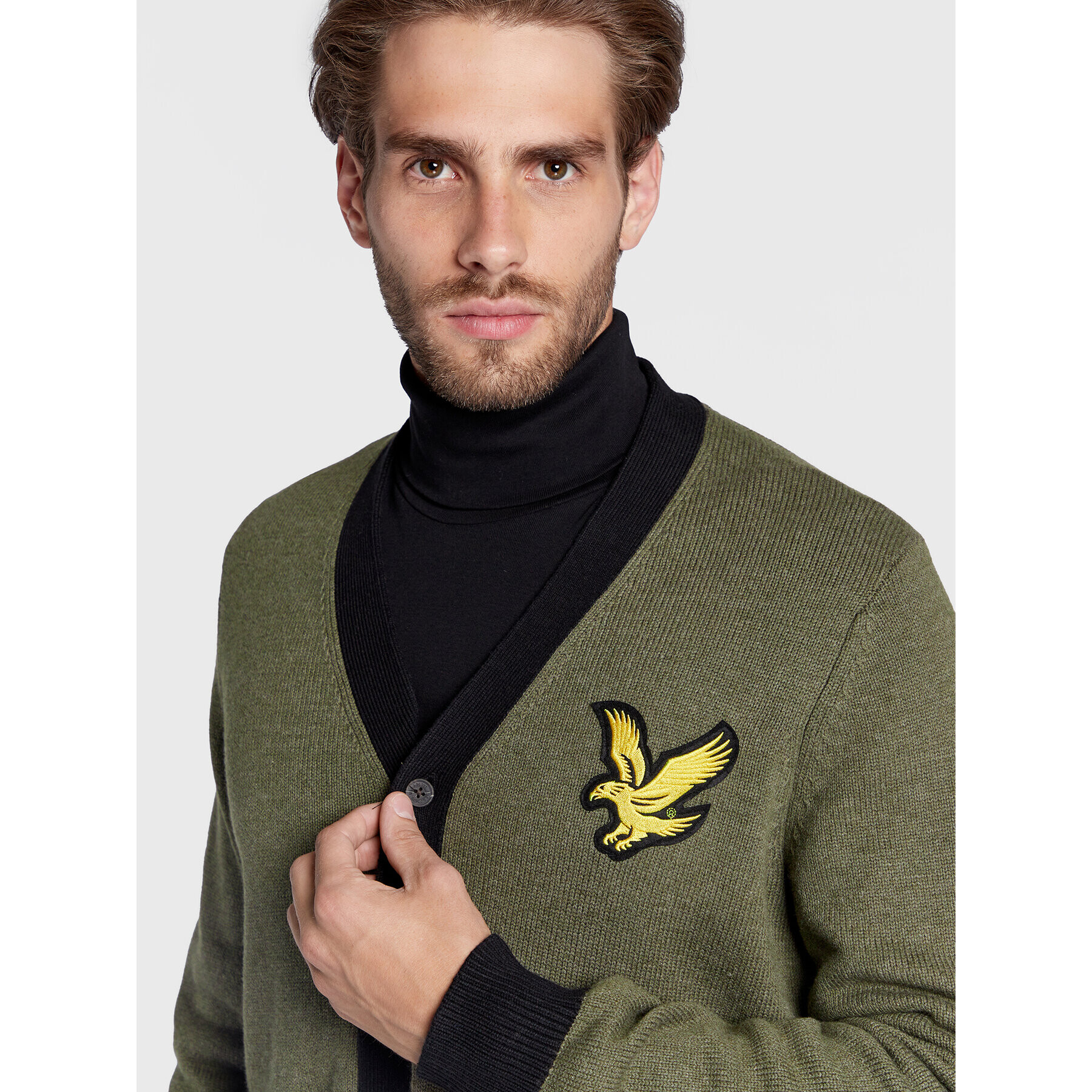 Lyle & Scott Кардиган Block Marl KN1720V Зелен Regular Fit - Pepit.bg