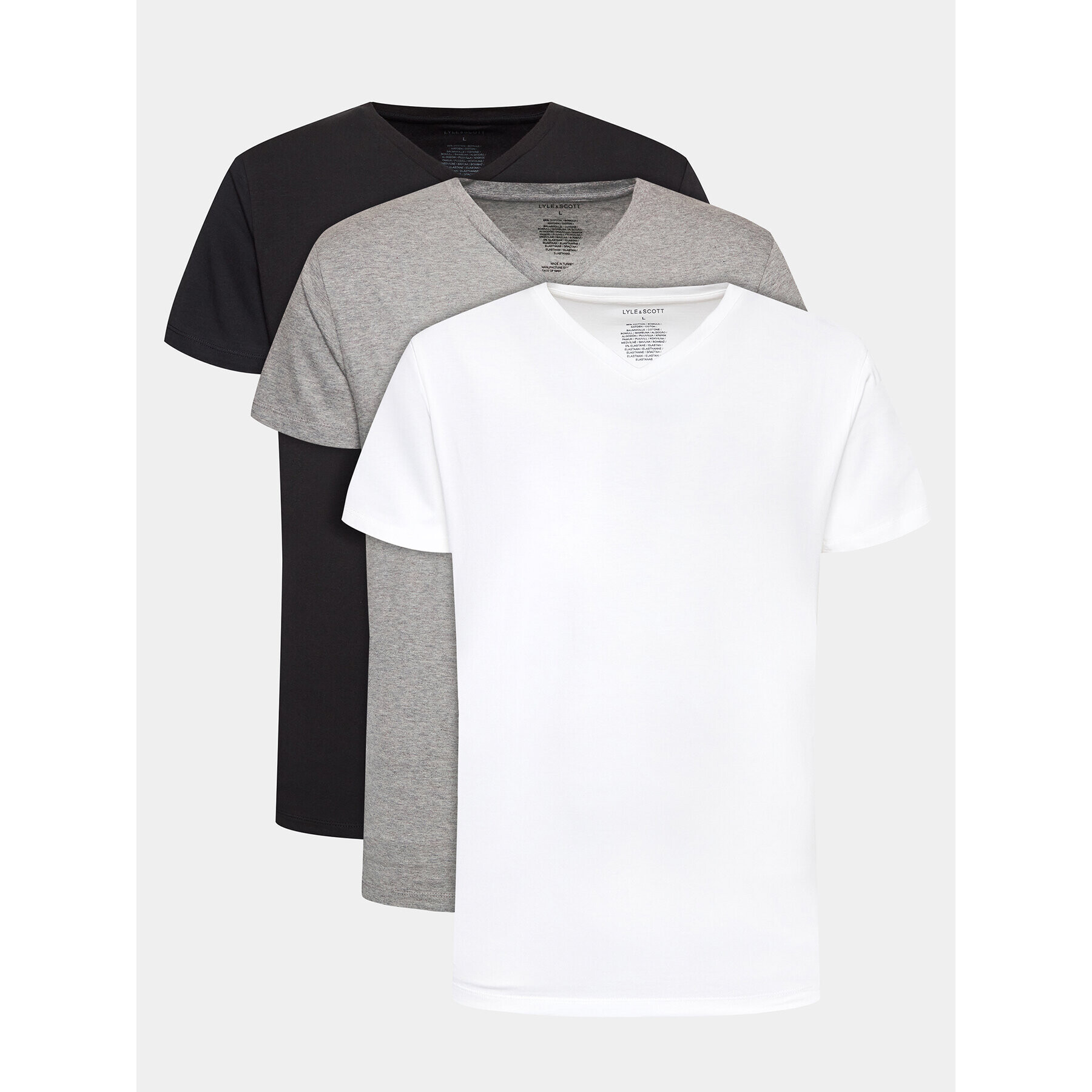 Lyle & Scott Комплект 3 тишърти Parker 3 Pack V Neck T-shirt LG1803V Черен Regular Fit - Pepit.bg