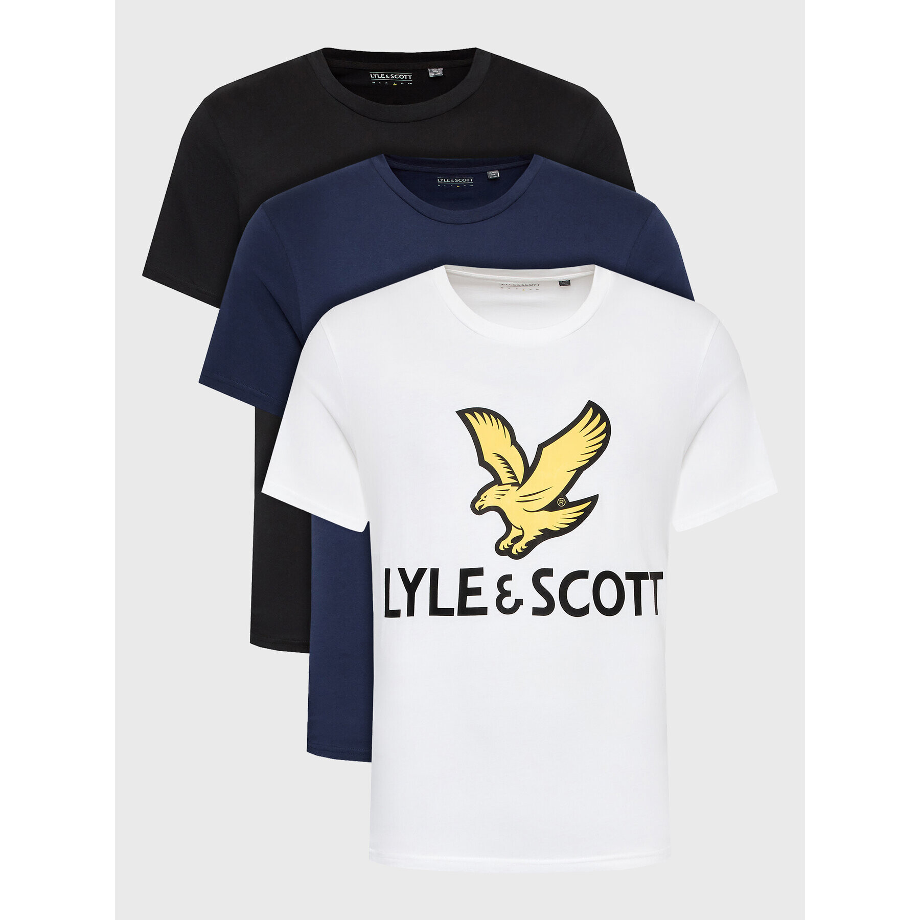 Lyle & Scott Комплект 3 тишърти TS1726V Тъмносин Regular Fit - Pepit.bg