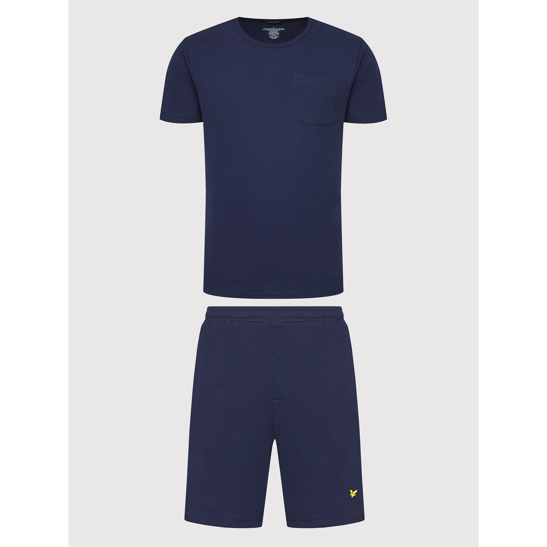 Lyle & Scott Комплект тишърт и спортни шорти Shane LSLSET965 Тъмносин Regular Fit - Pepit.bg