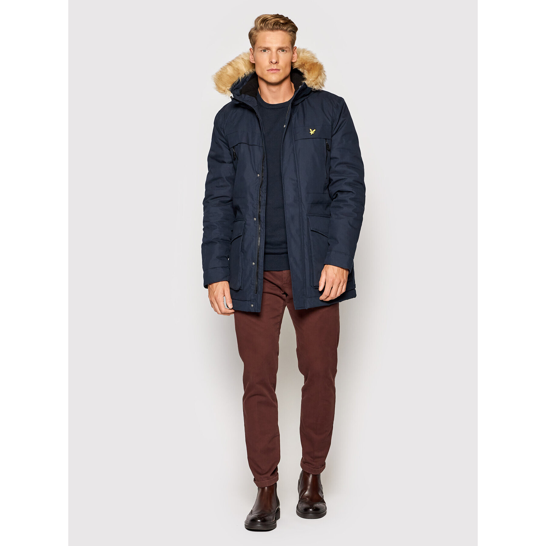 Lyle & Scott Парка JK1536V Тъмносин Regular Fit - Pepit.bg