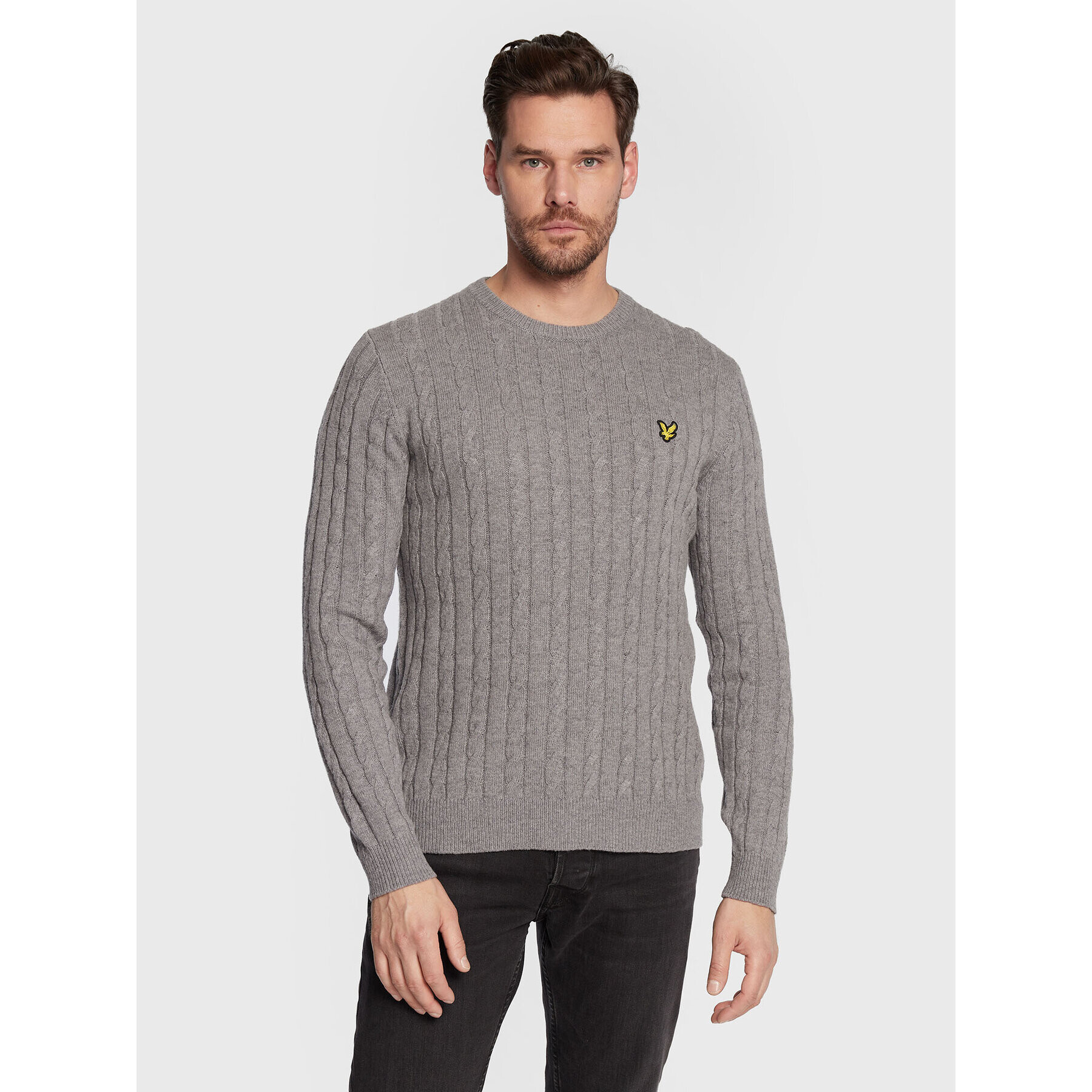 Lyle & Scott Пуловер Cable Jumper KN732V Сив Regular Fit - Pepit.bg