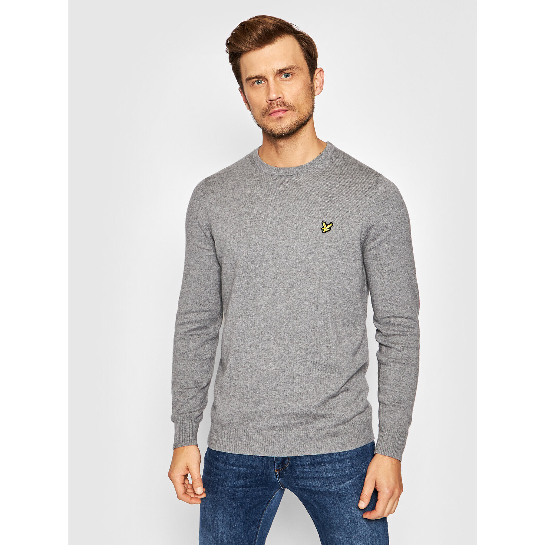 Lyle & Scott Пуловер Crew KN400VC Сив Regular Fit - Pepit.bg