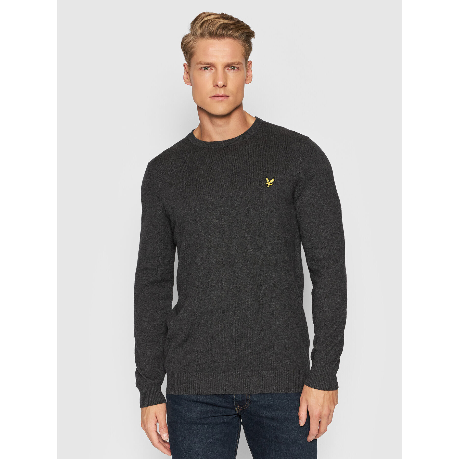 Lyle & Scott Пуловер Crew KN400VC Сив Regular Fit - Pepit.bg