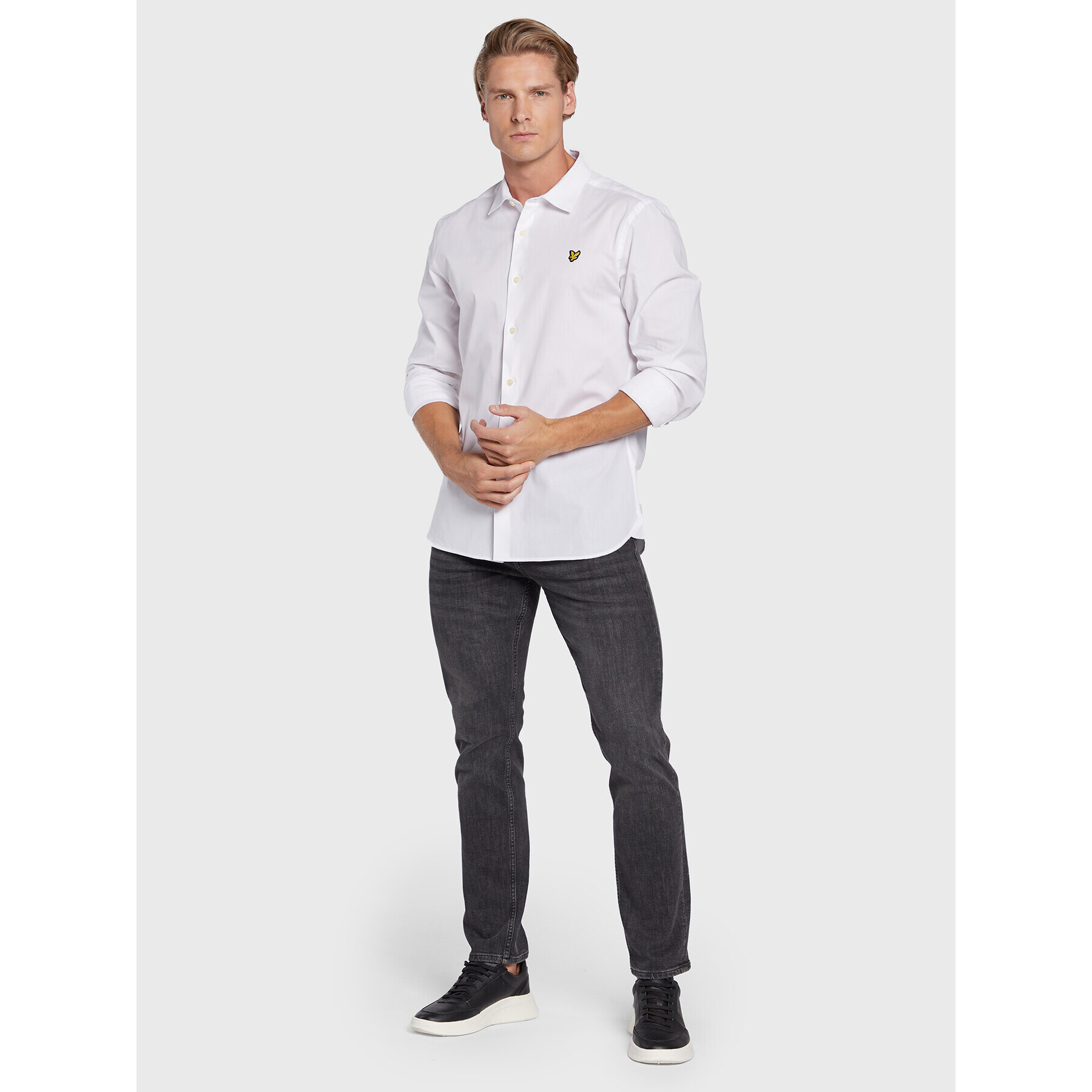 Lyle & Scott Риза LW1115VOG Бял Slim Fit - Pepit.bg