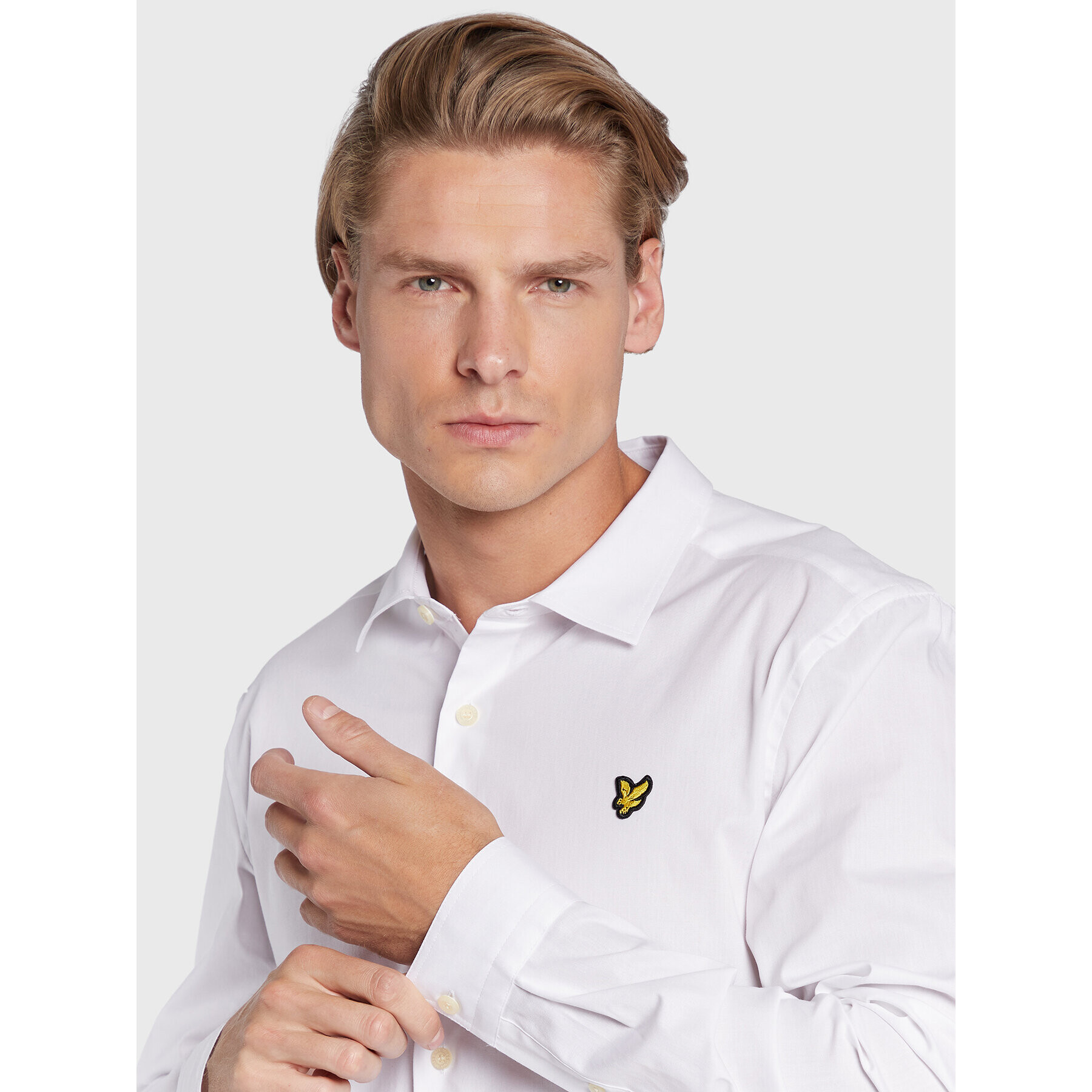 Lyle & Scott Риза LW1115VOG Бял Slim Fit - Pepit.bg