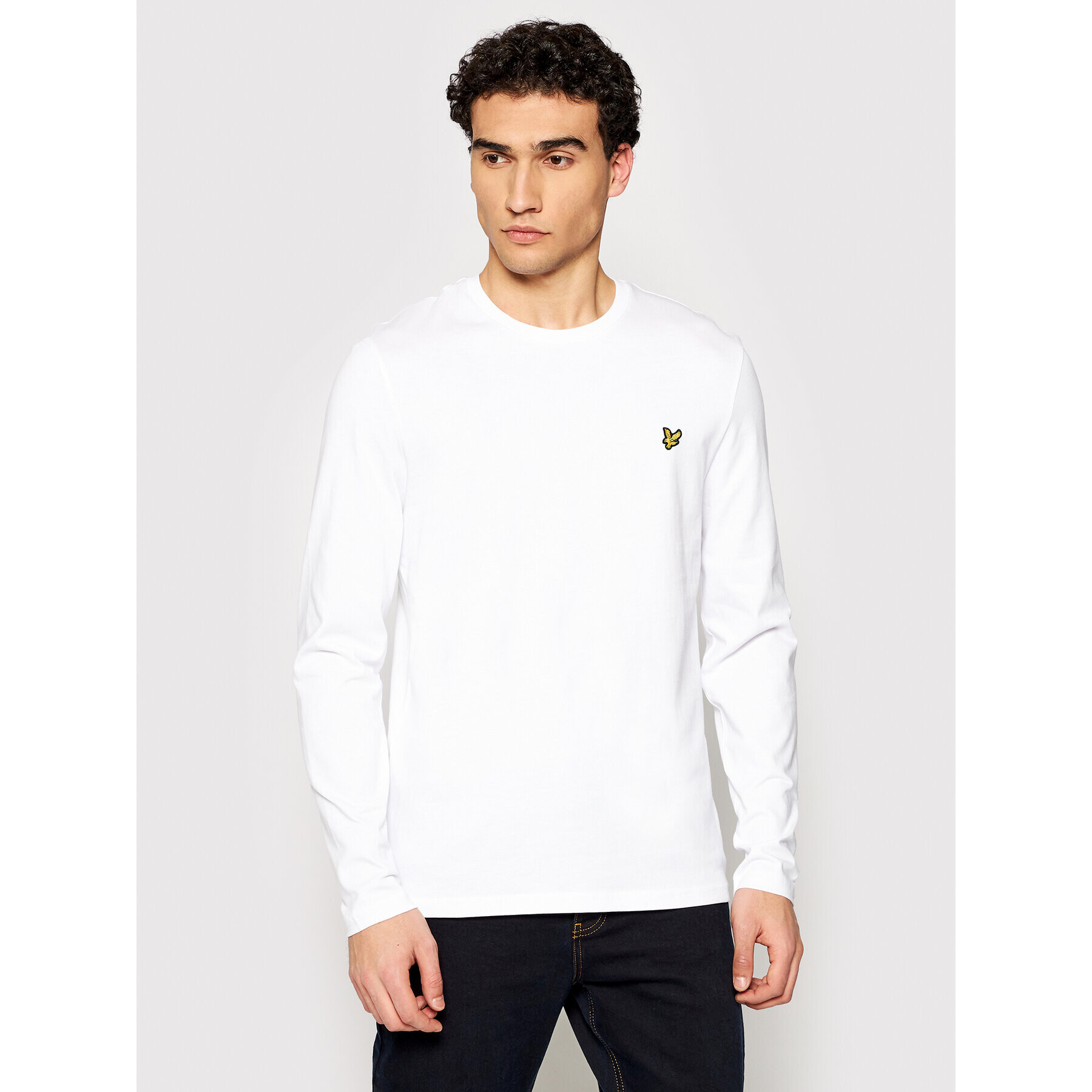 Lyle & Scott Тениска с дълъг ръкав Ls Crew Neck TS512V Бял Regular Fit - Pepit.bg