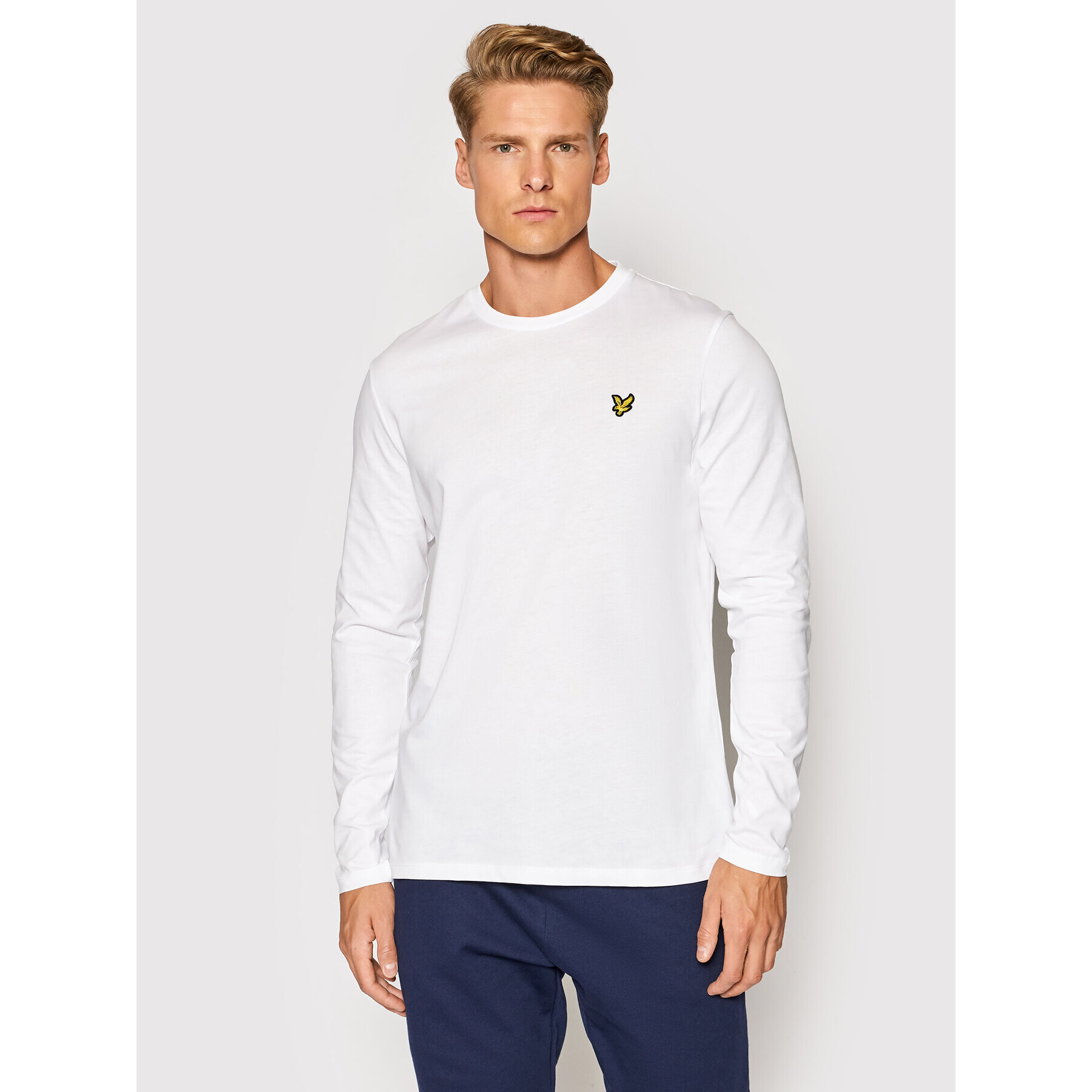 Lyle & Scott Тениска с дълъг ръкав Plain TS512VOG Бял Regular Fit - Pepit.bg