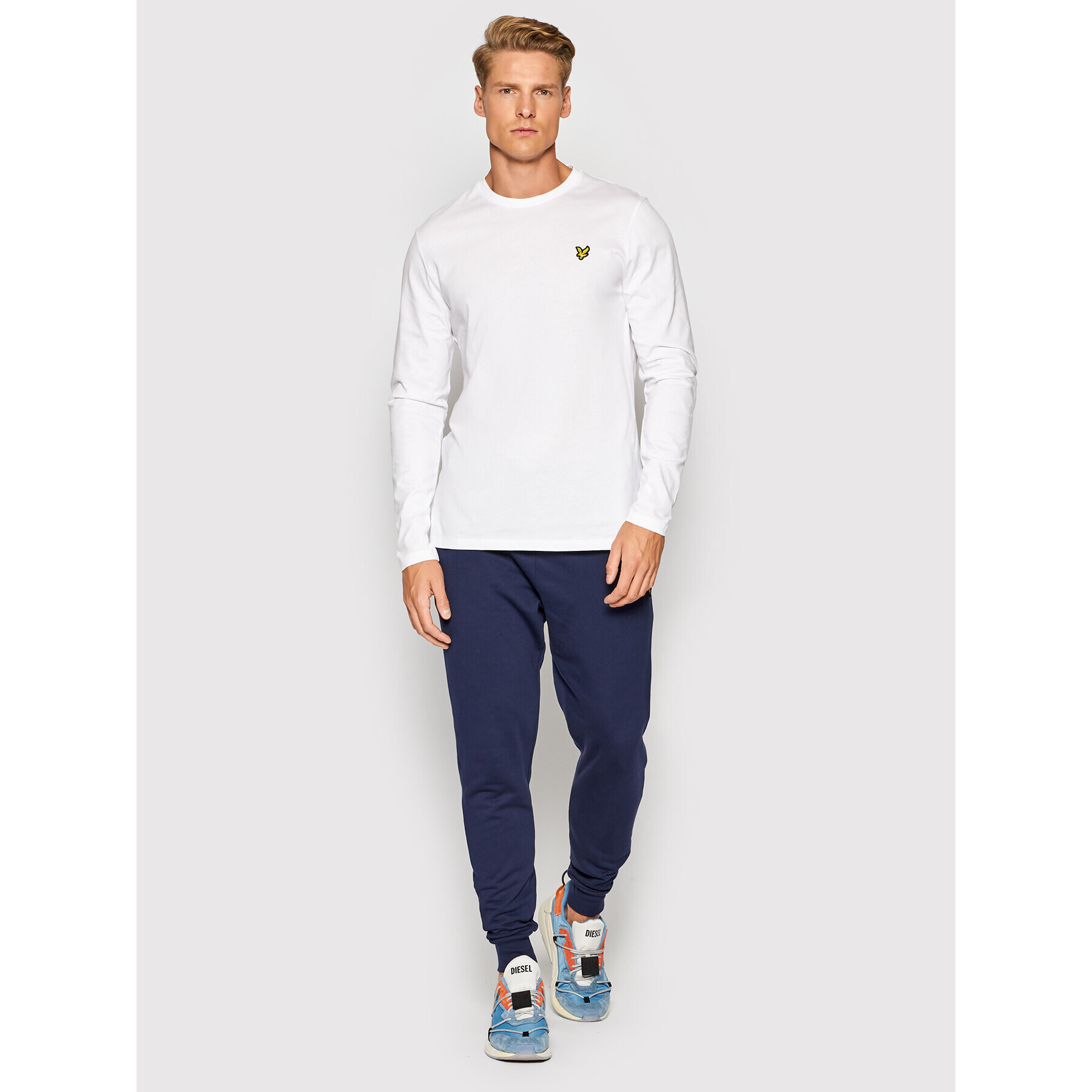 Lyle & Scott Тениска с дълъг ръкав Plain TS512VOG Бял Regular Fit - Pepit.bg