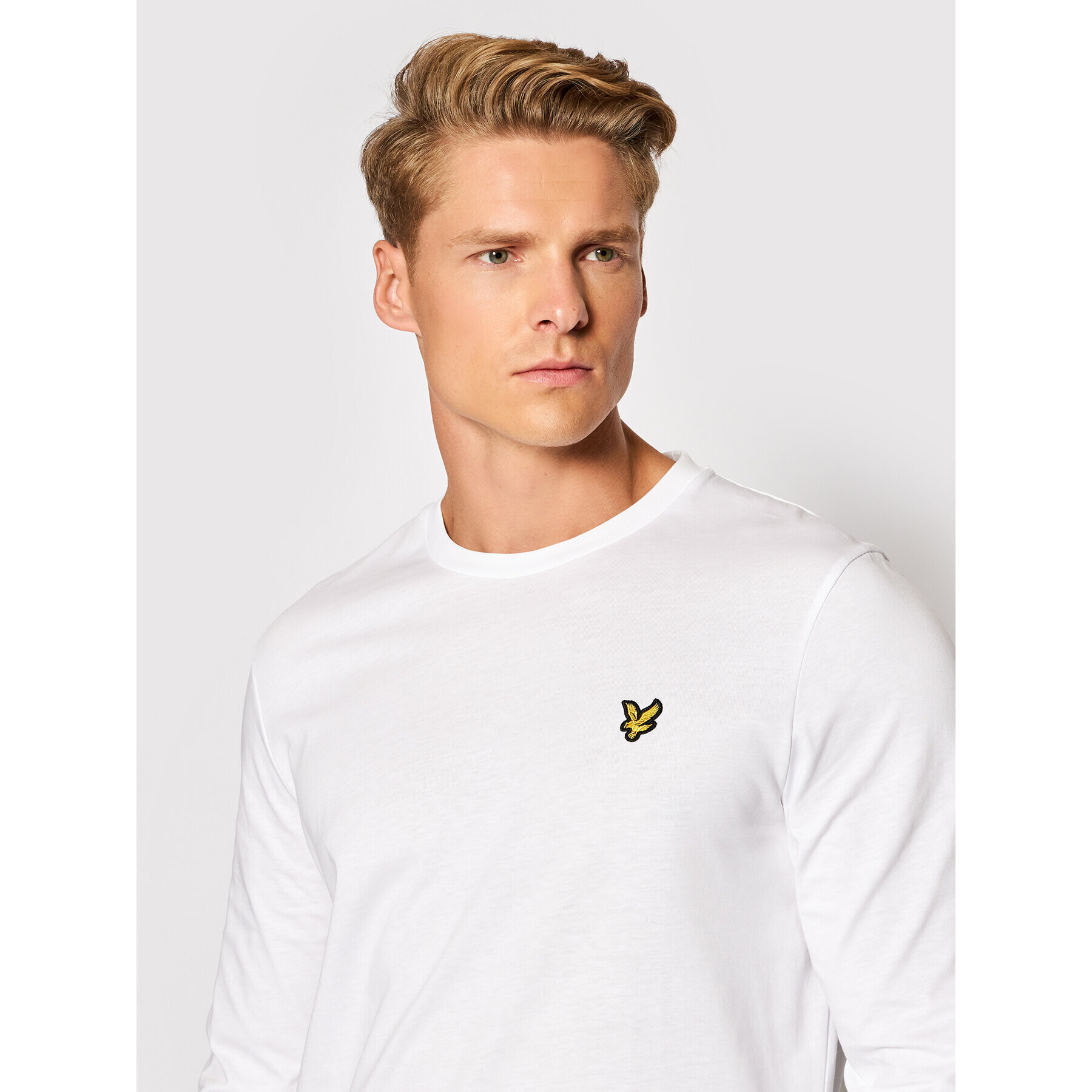 Lyle & Scott Тениска с дълъг ръкав Plain TS512VOG Бял Regular Fit - Pepit.bg