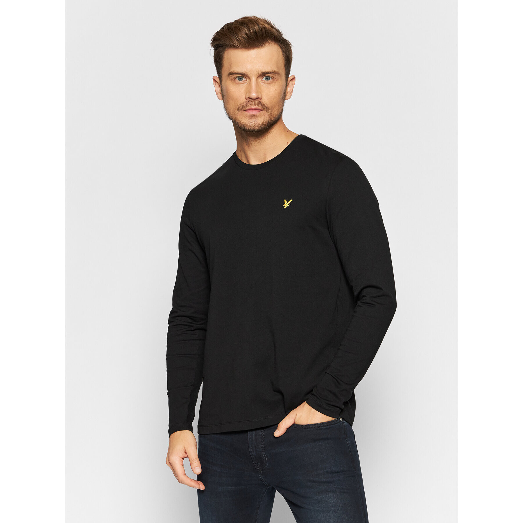 Lyle & Scott Тениска с дълъг ръкав Plain TS512VOG Черен Regular Fit - Pepit.bg